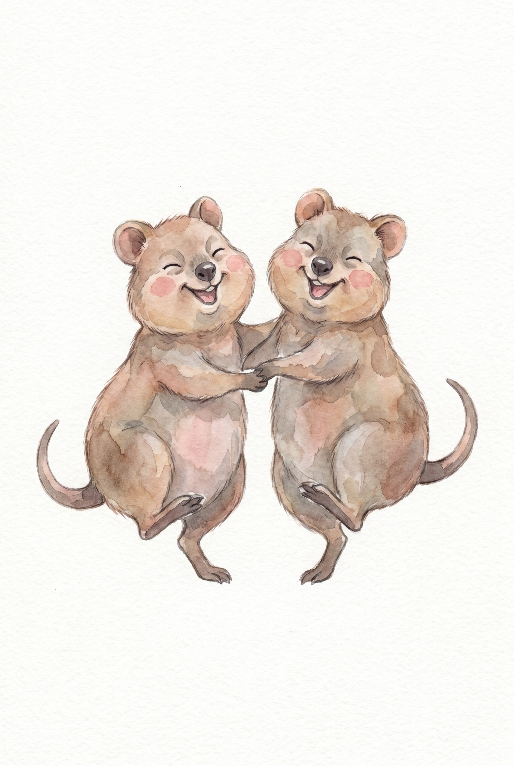 Blushing Happy Dancing Quokka Wall Art - Dancing Quokka Friends