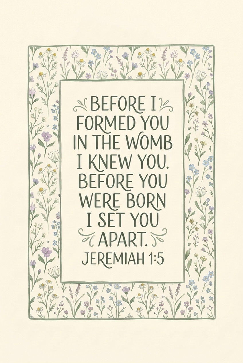 Botanical Border Bible Verse Wall Art - Known And Chosen