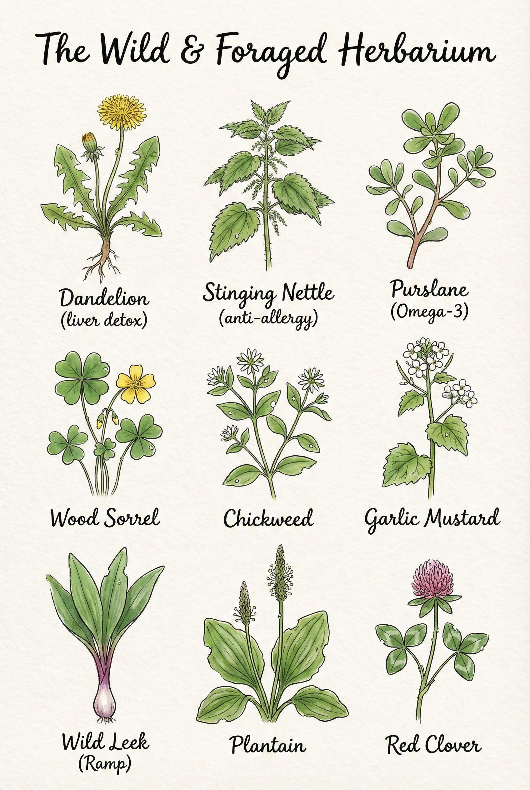 Wild Herbal Lore - Herbs Framed Wall Art for Living Room, Bedroom or Office
