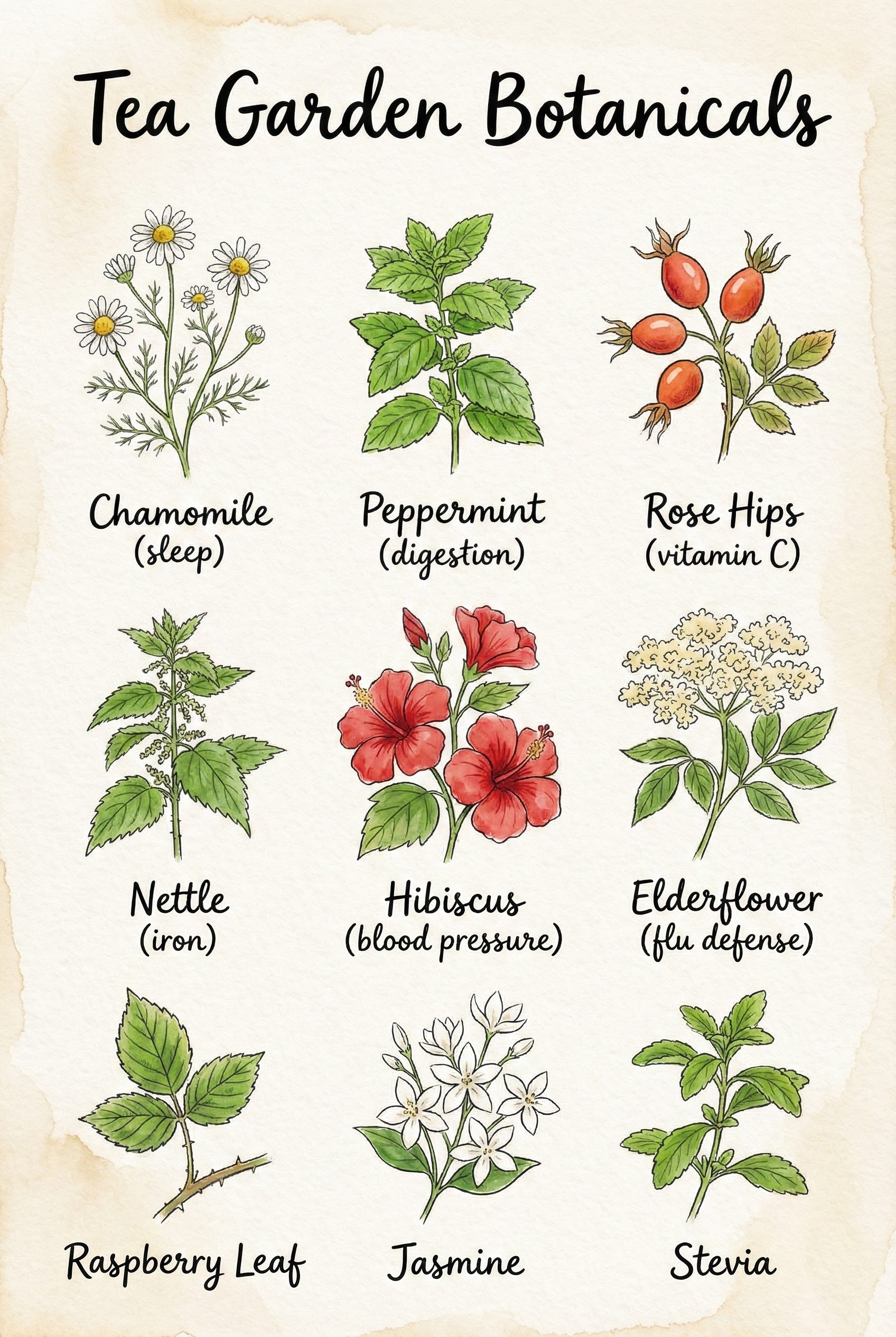 Healing Flora - Herbs Framed Wall Art for Living Room, Bedroom or Office