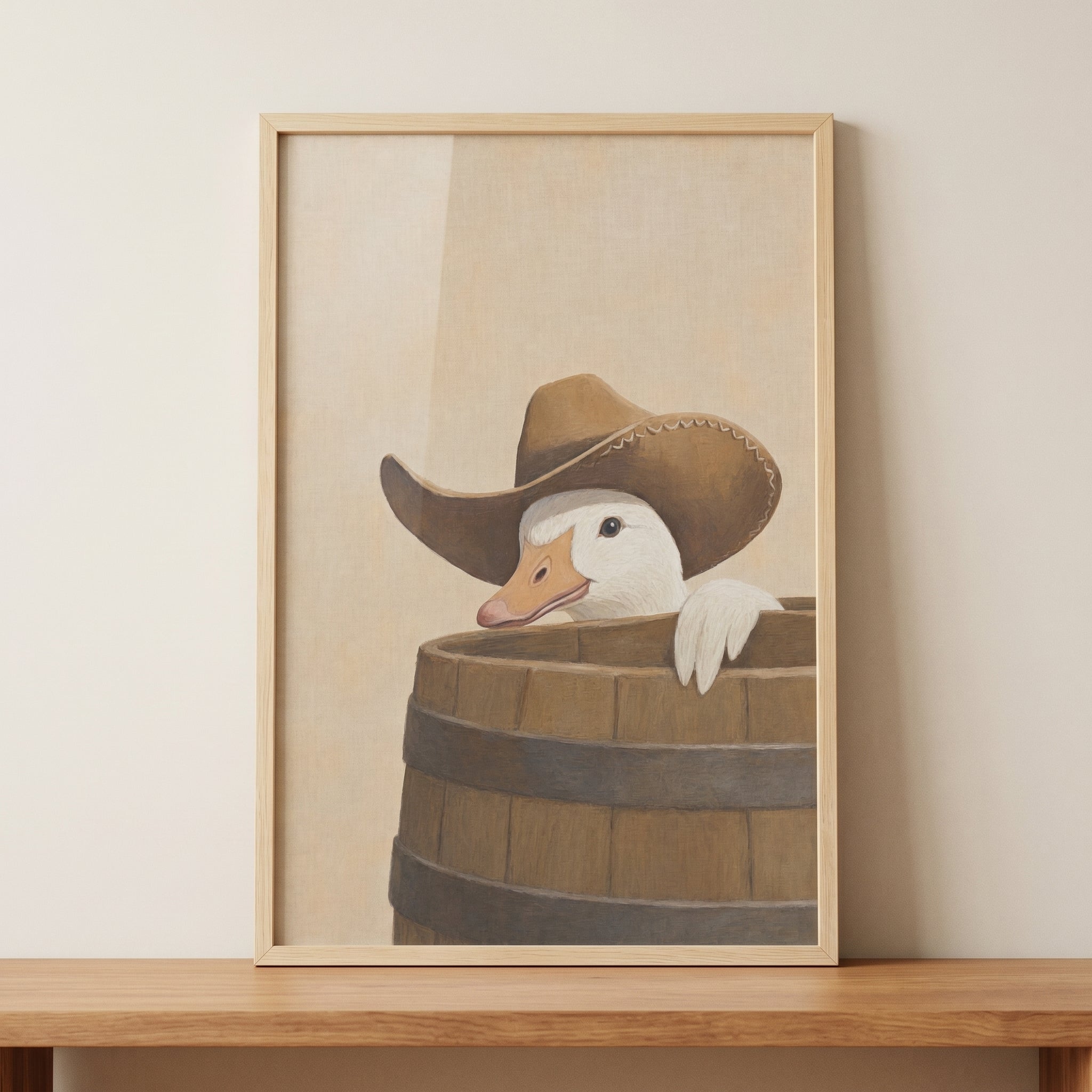 Brown Cowboy Hat Goose Wall Art - Feathered Outlaw