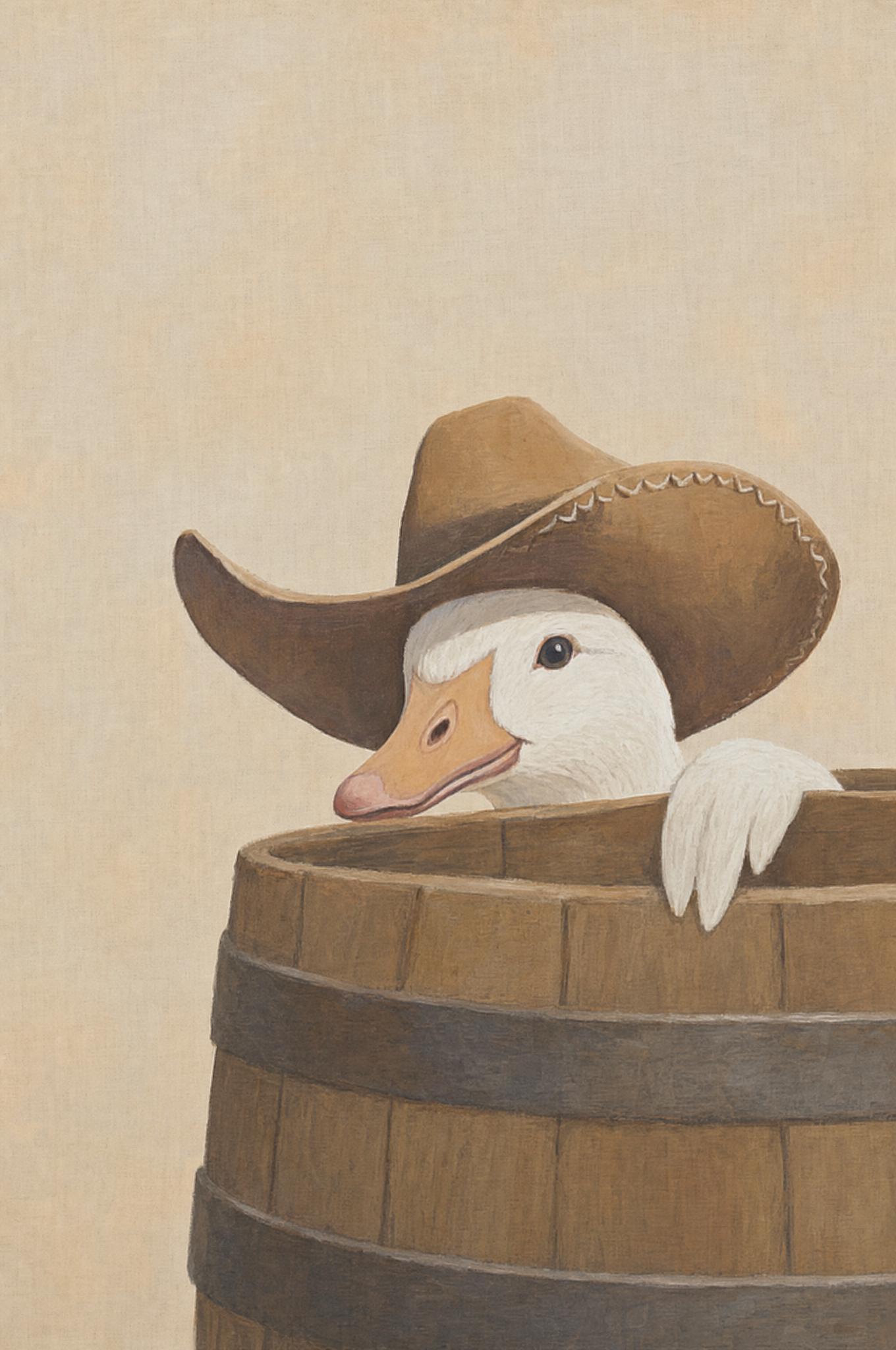 Brown Cowboy Hat Goose Wall Art - Feathered Outlaw