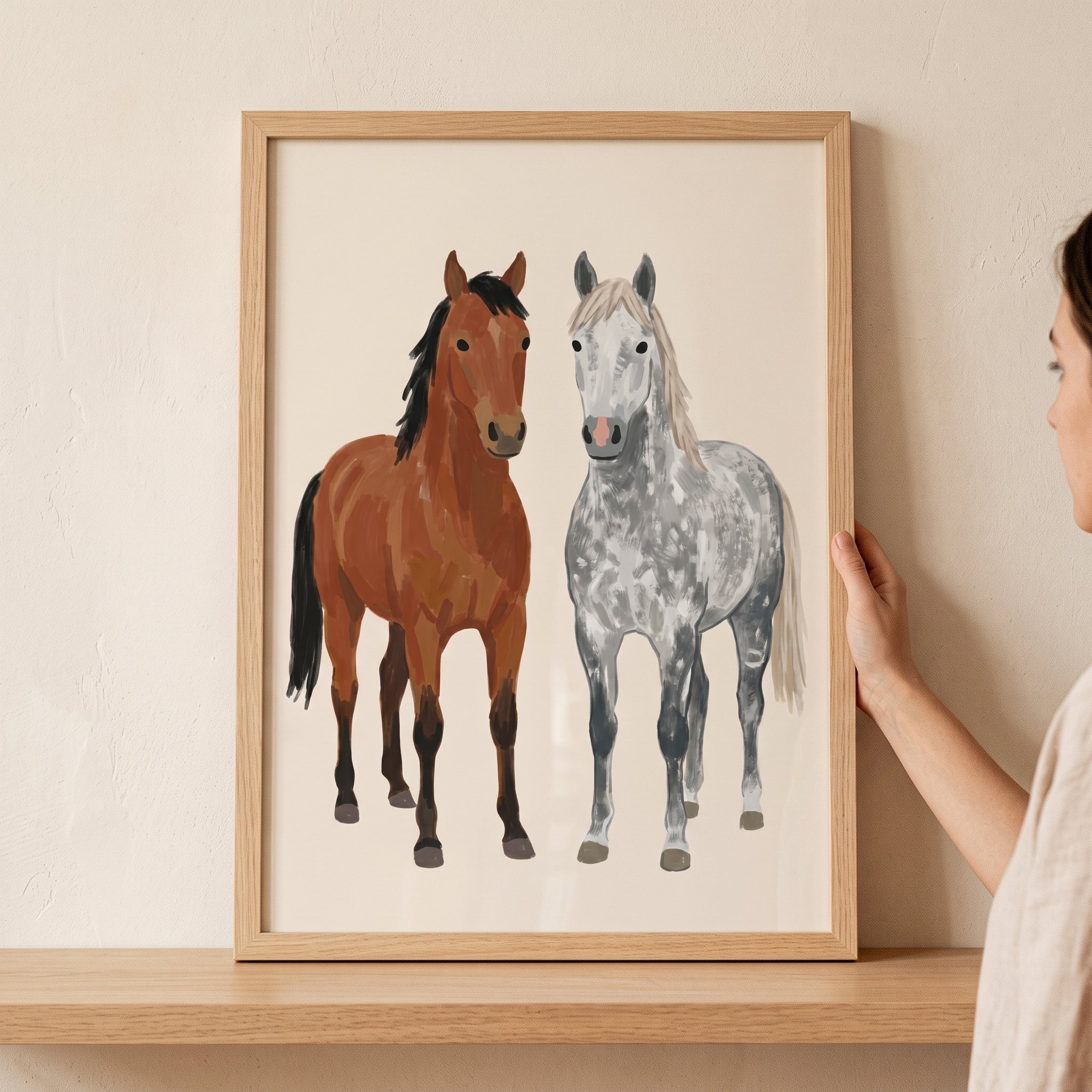 Brown Dapple Grey Horse Wall Art - Stable Mates