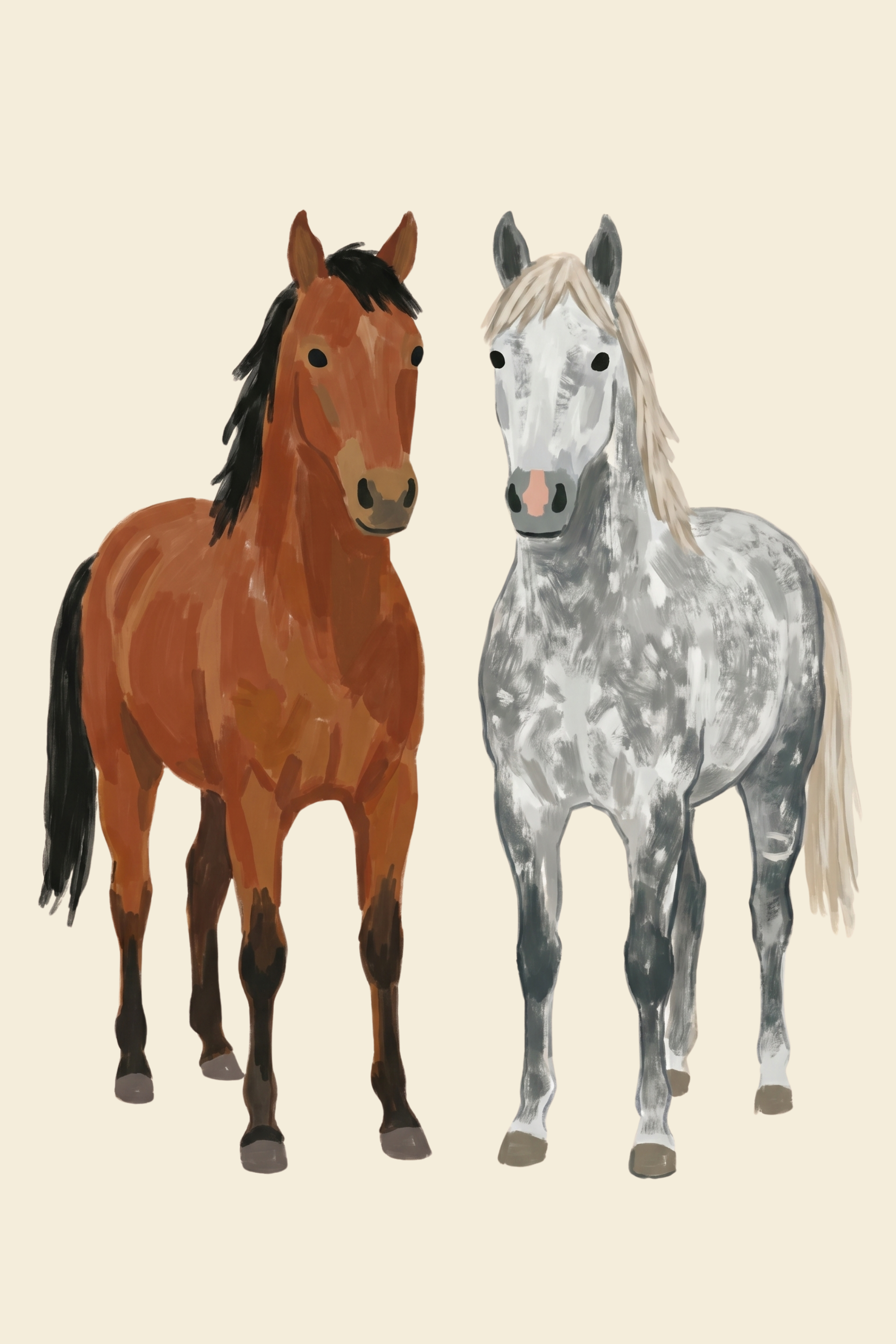 Brown Dapple Grey Horse Wall Art - Stable Mates