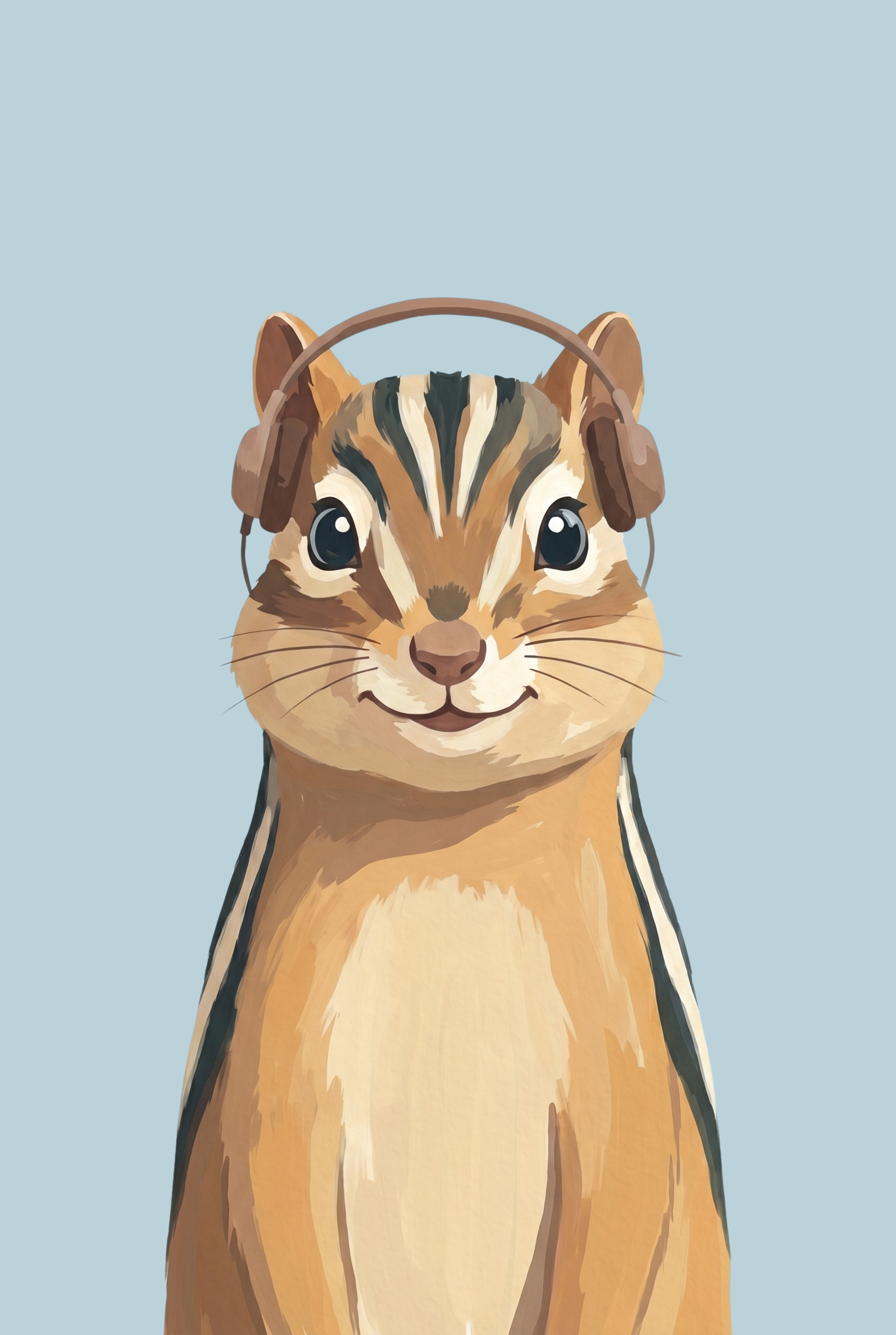 Brown Headphone Chipmunk Wall Art - Groovy Chipmunk Beats