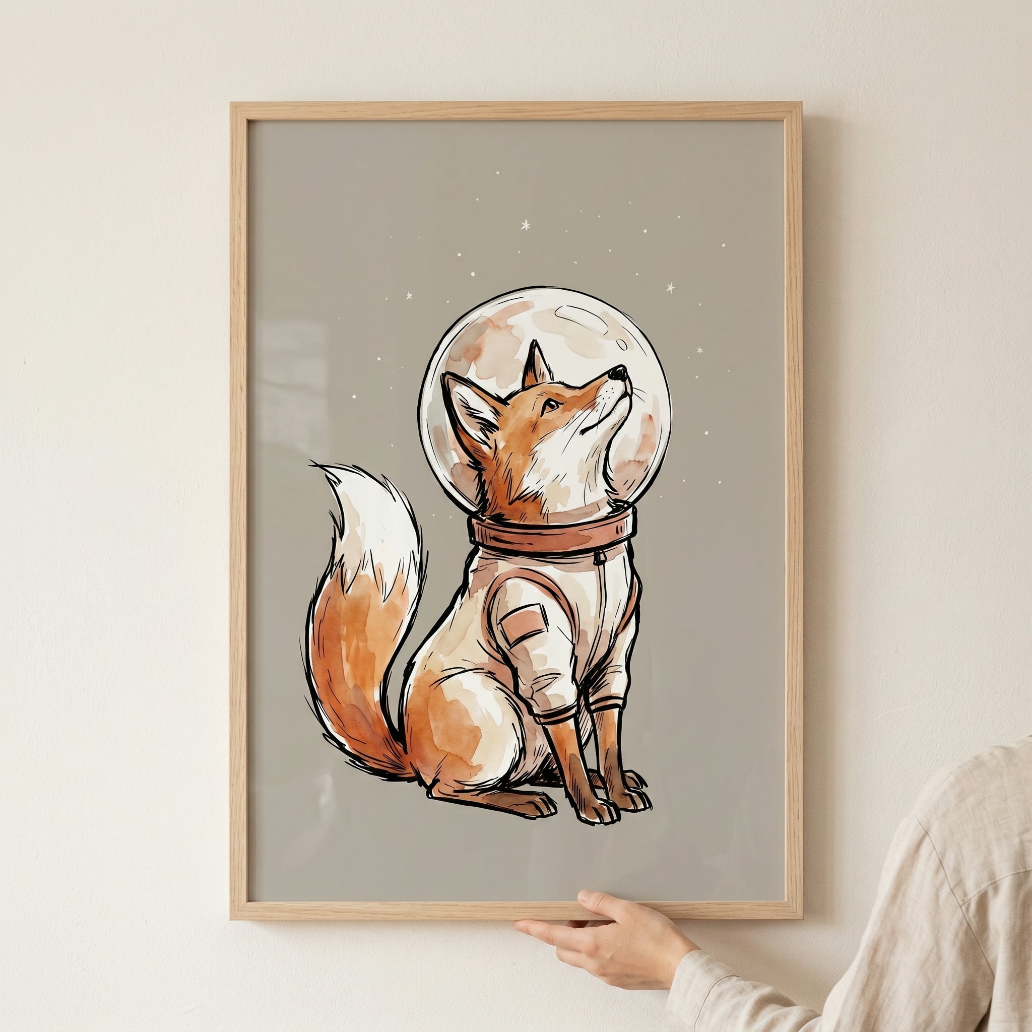 Bubble Helmet Space Fox Wall Art - Stellar Space Fox