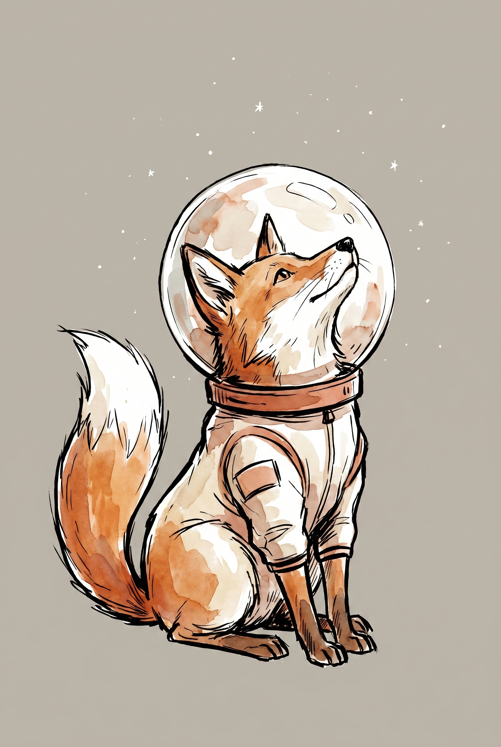 Bubble Helmet Space Fox Wall Art - Stellar Space Fox