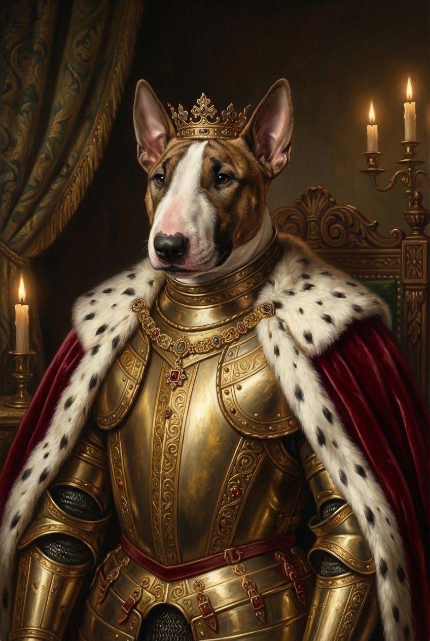 Bull Terrier Royal King Wall Art - The Gilded Sovereign