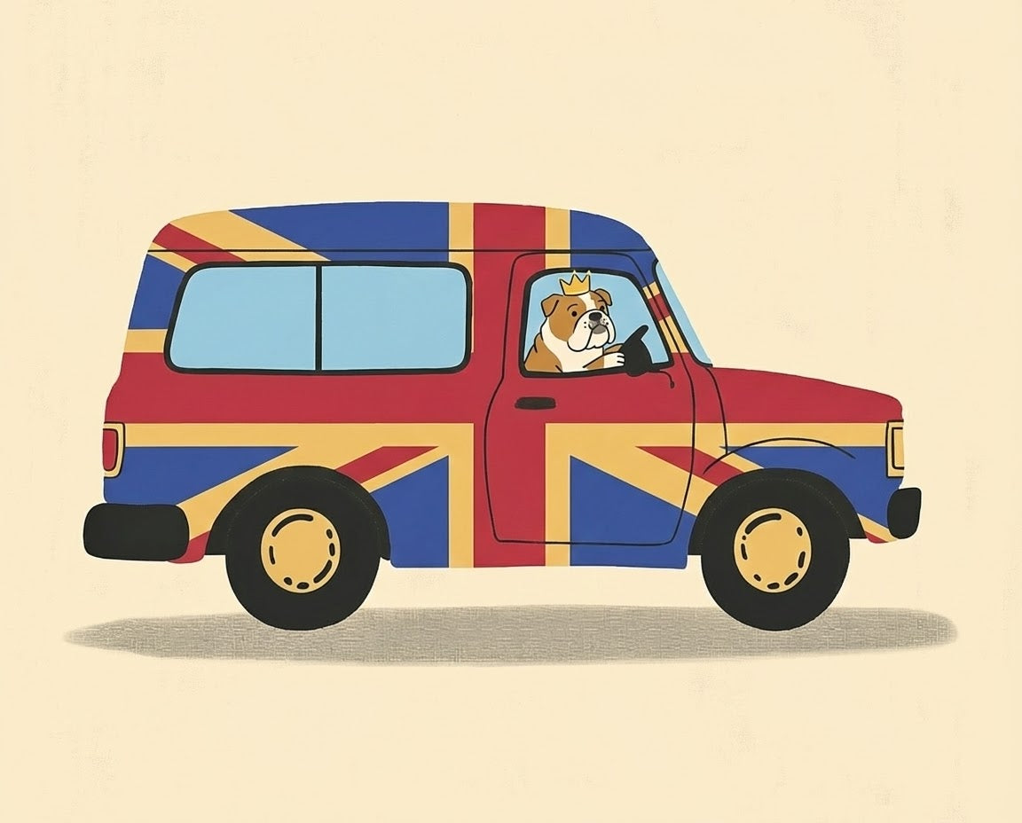 British Bulldog Bliss - Bulldog Framed Wall Art for Nursery, Playroom or Kids Bedrooms