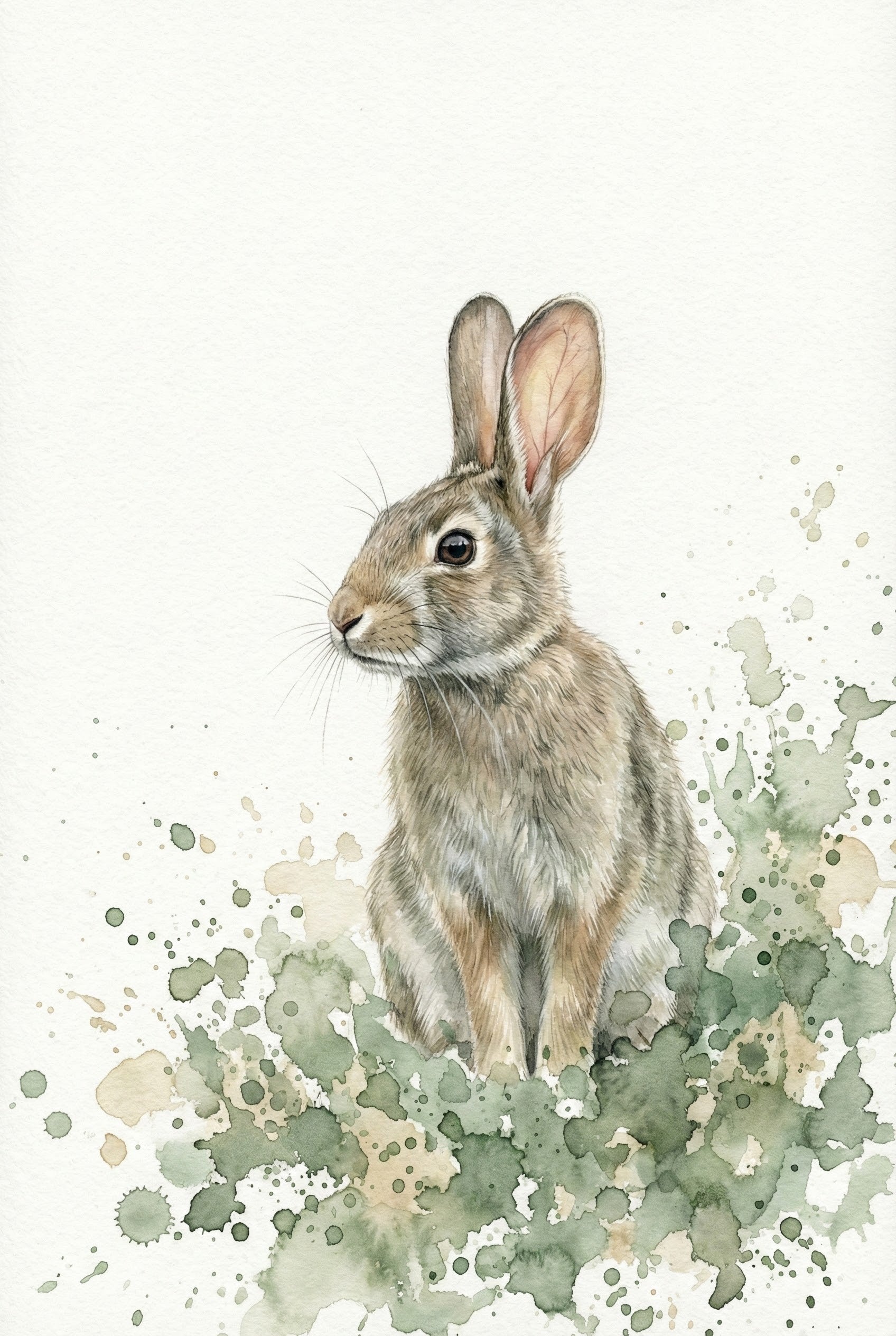 Hoppy Little Friend - Rabbit Framed Wall Art for Nursery, Playroom or Kids Bedrooms