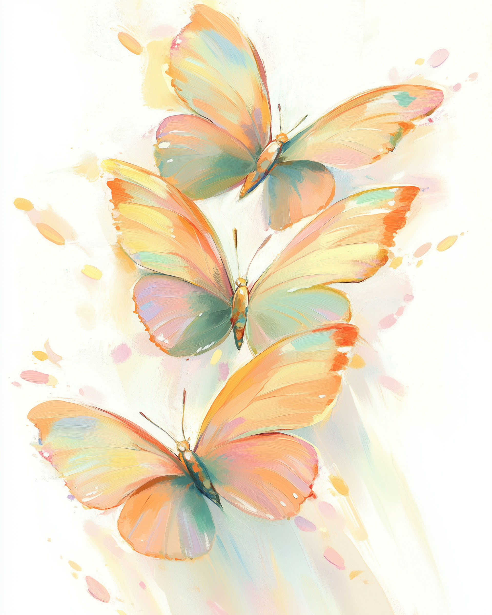 Luminous Bloom - Butterflies Wall Art for Living Room, Bedroom or Office