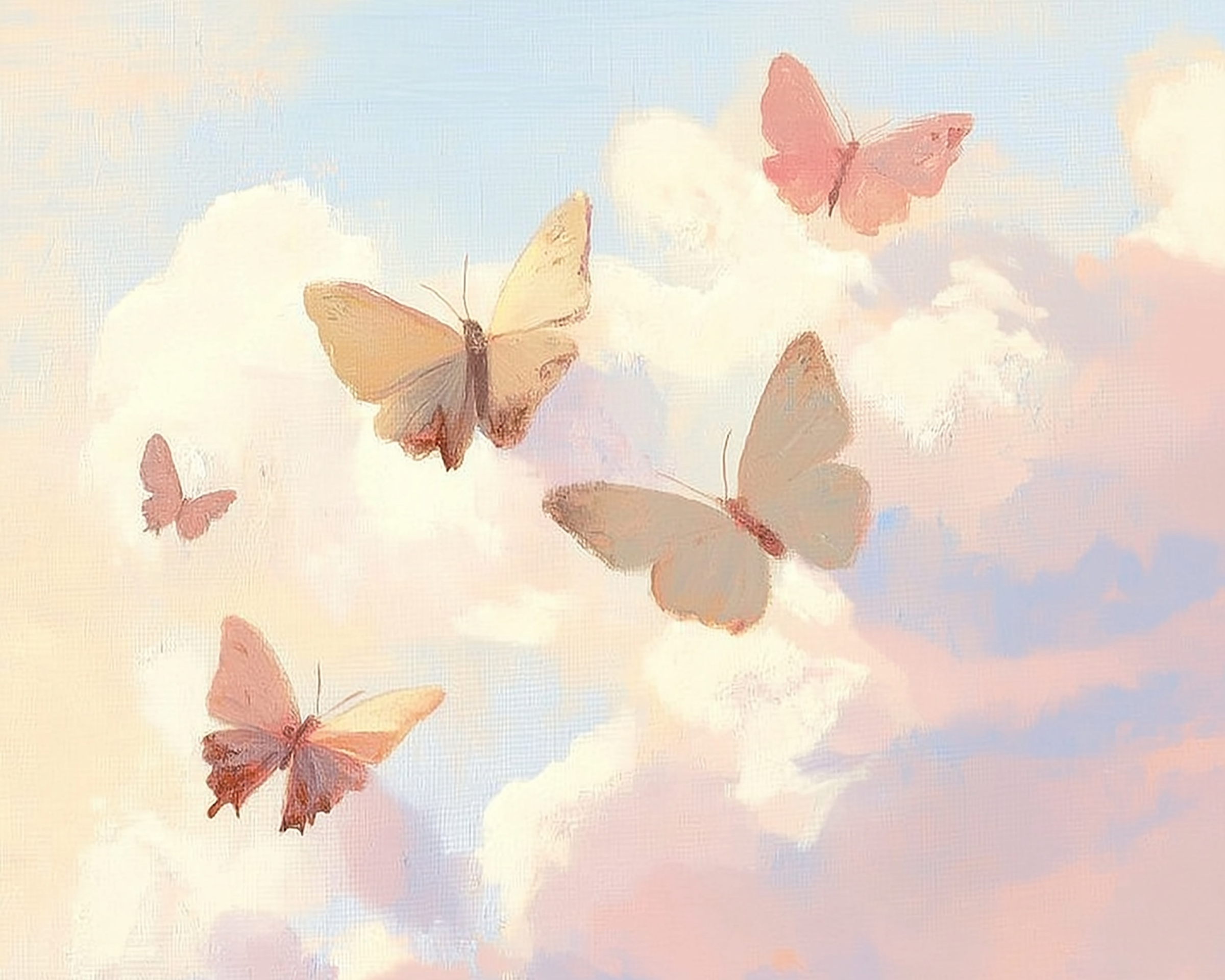 Cloud Bloom - Butterflies Wall Art for Living Room, Bedroom or Office