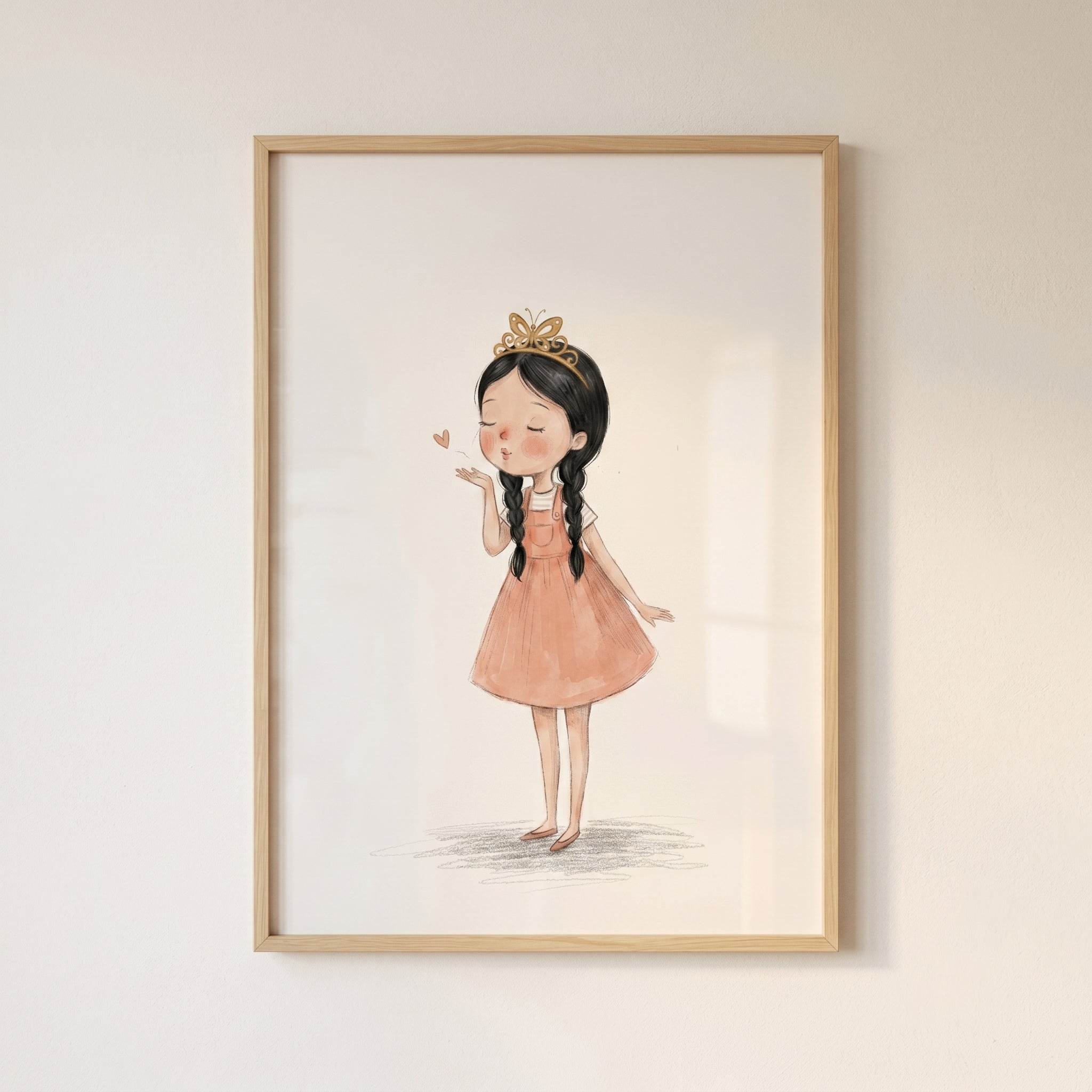 Butterfly Tiara Braided Girl Artwork - Sweet Heart Wishes