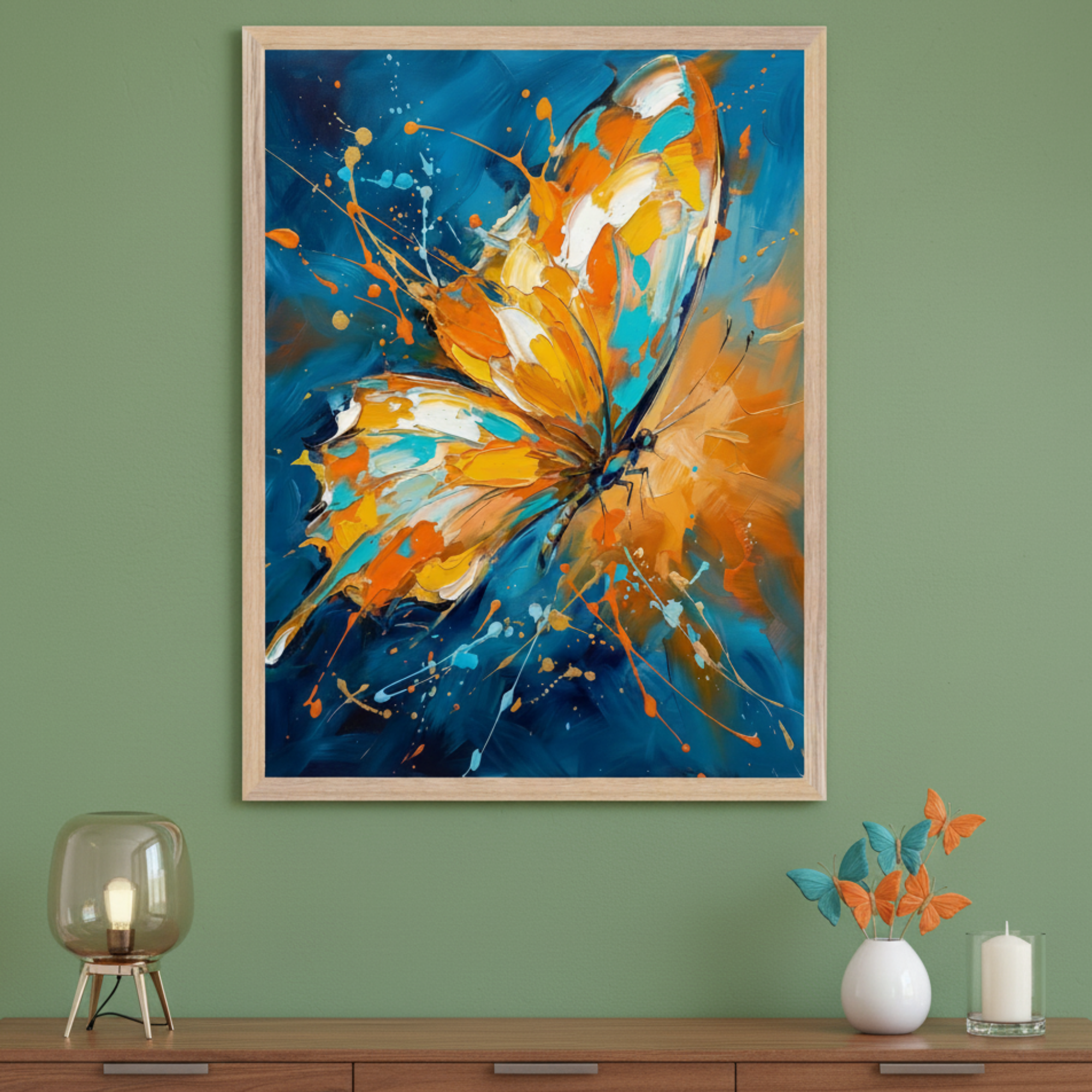 Painterly Wings - Butterfly Framed Wall Art for Living Room, Bedroom or Office
