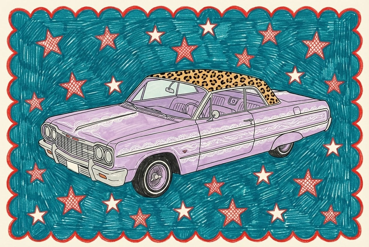Starry Cruiser - Car Framed Wall Art for Nursery, Playroom or Kids Bedrooms