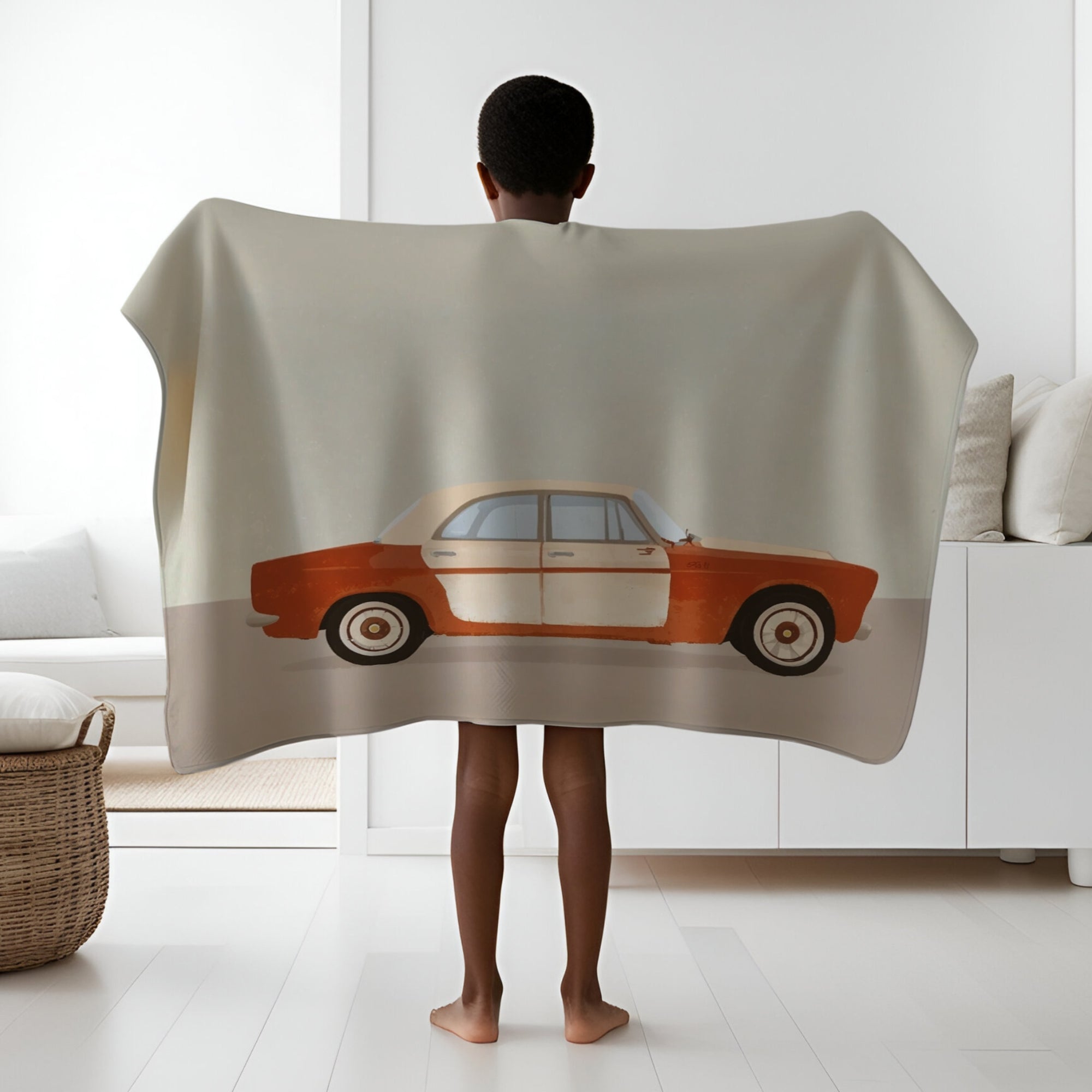 Car personalized blanket for newborn and kids - Vintage Vroom