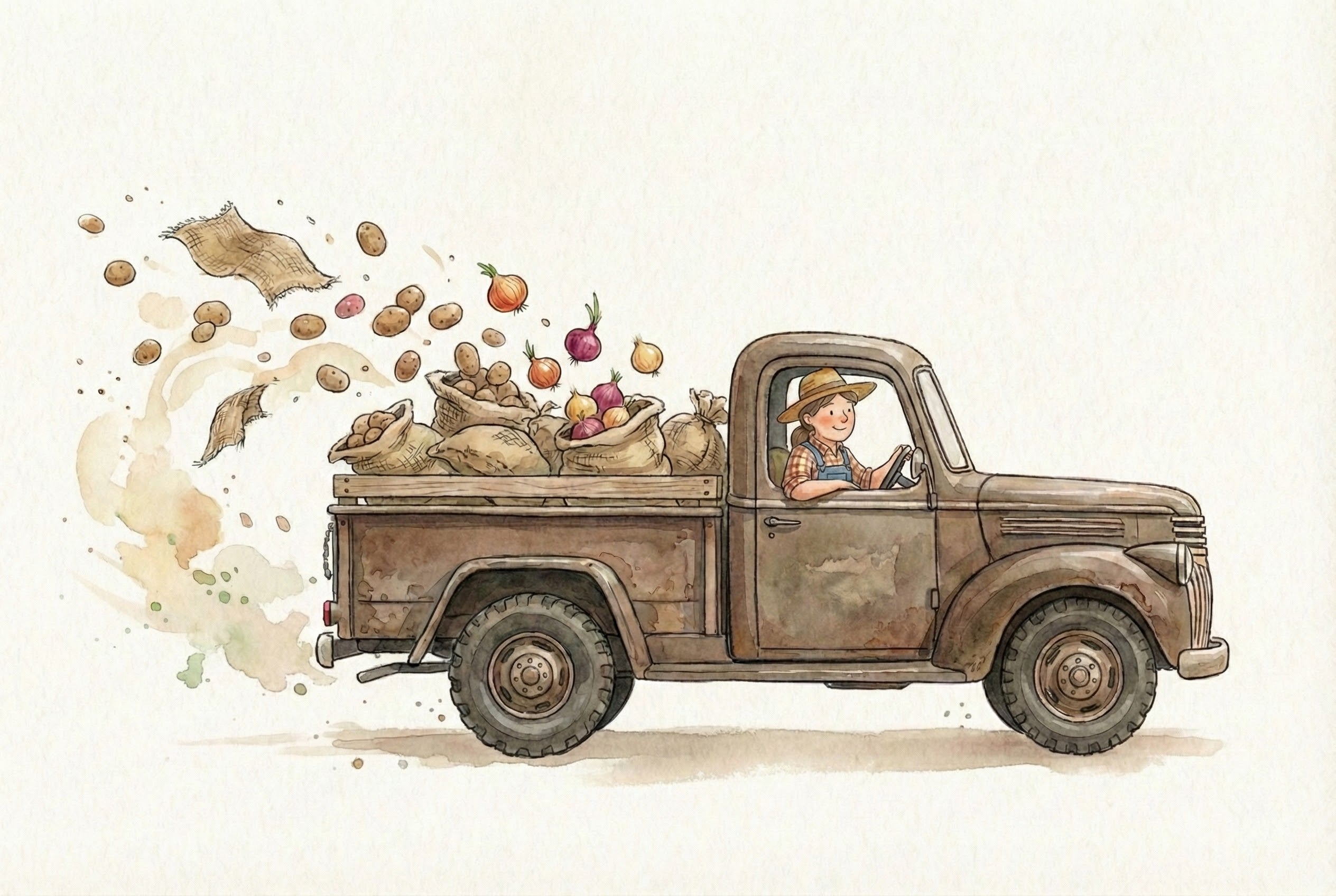 Bumpy Harvest Ride - Farming Framed Wall Art for Nursery, Playroom or Kids Bedrooms