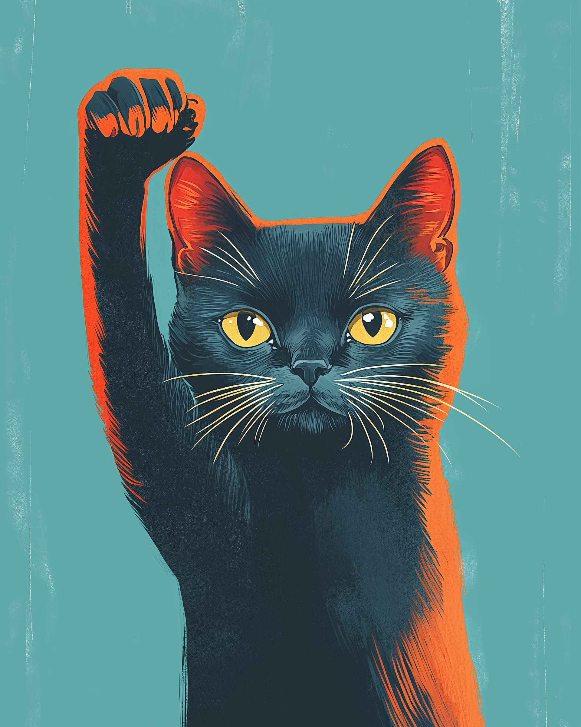 Empowered Aura - Cat Wall Art for Living Room, Bedroom or Office