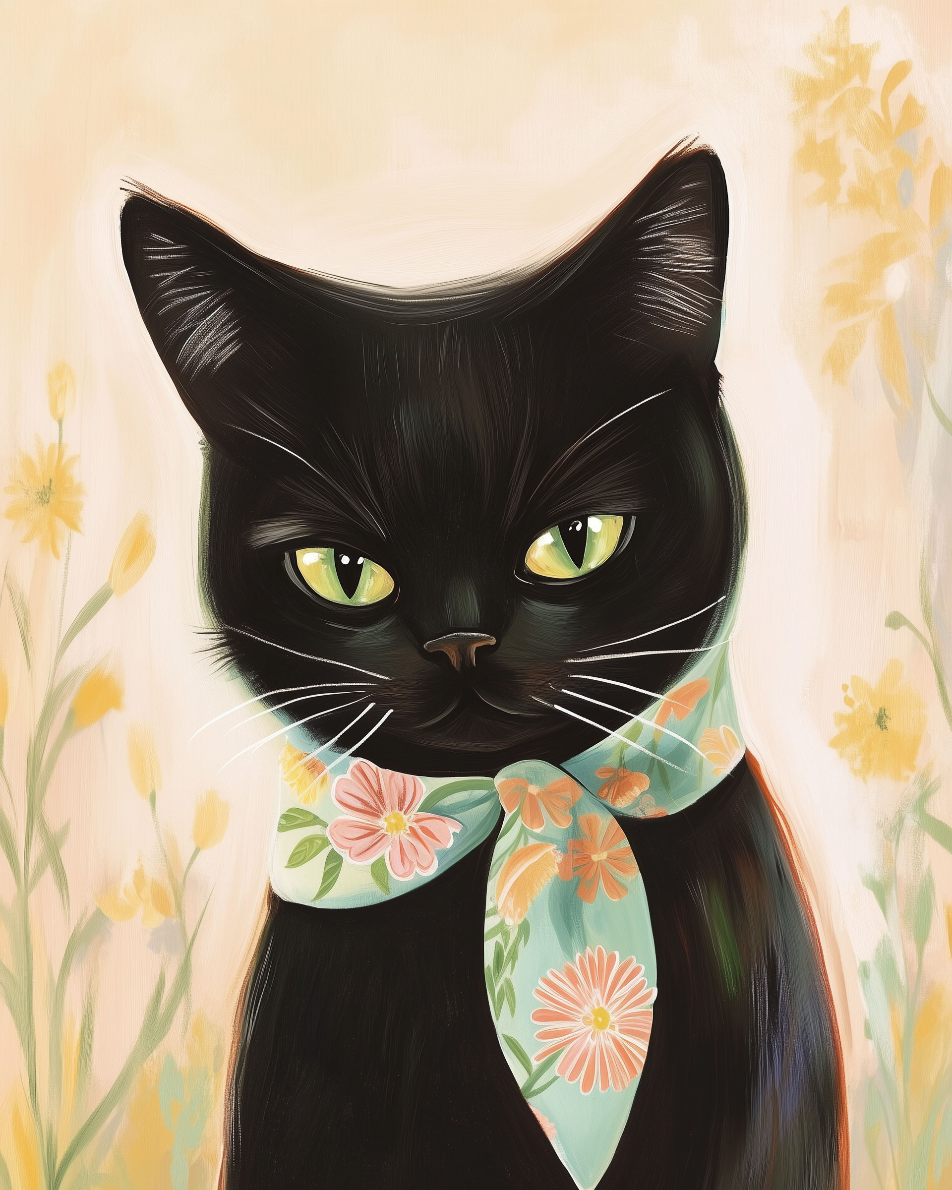 Chic Whiskers - Cat Wall Art for Living Room, Bedroom or Office