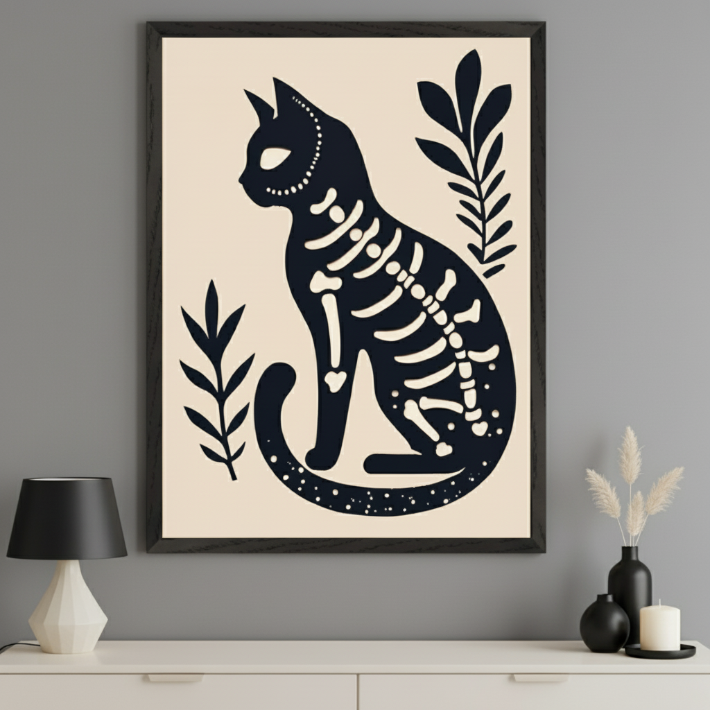 Nocturne Soul - Cat Wall Art for Living Room, Bedroom or Office