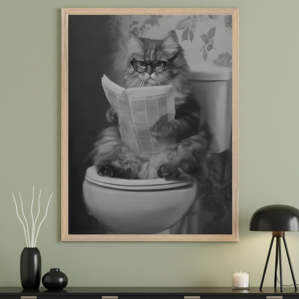 Whiskered Wisdom - Cat Framed Wall Art for Living Room, Bedroom or Office
