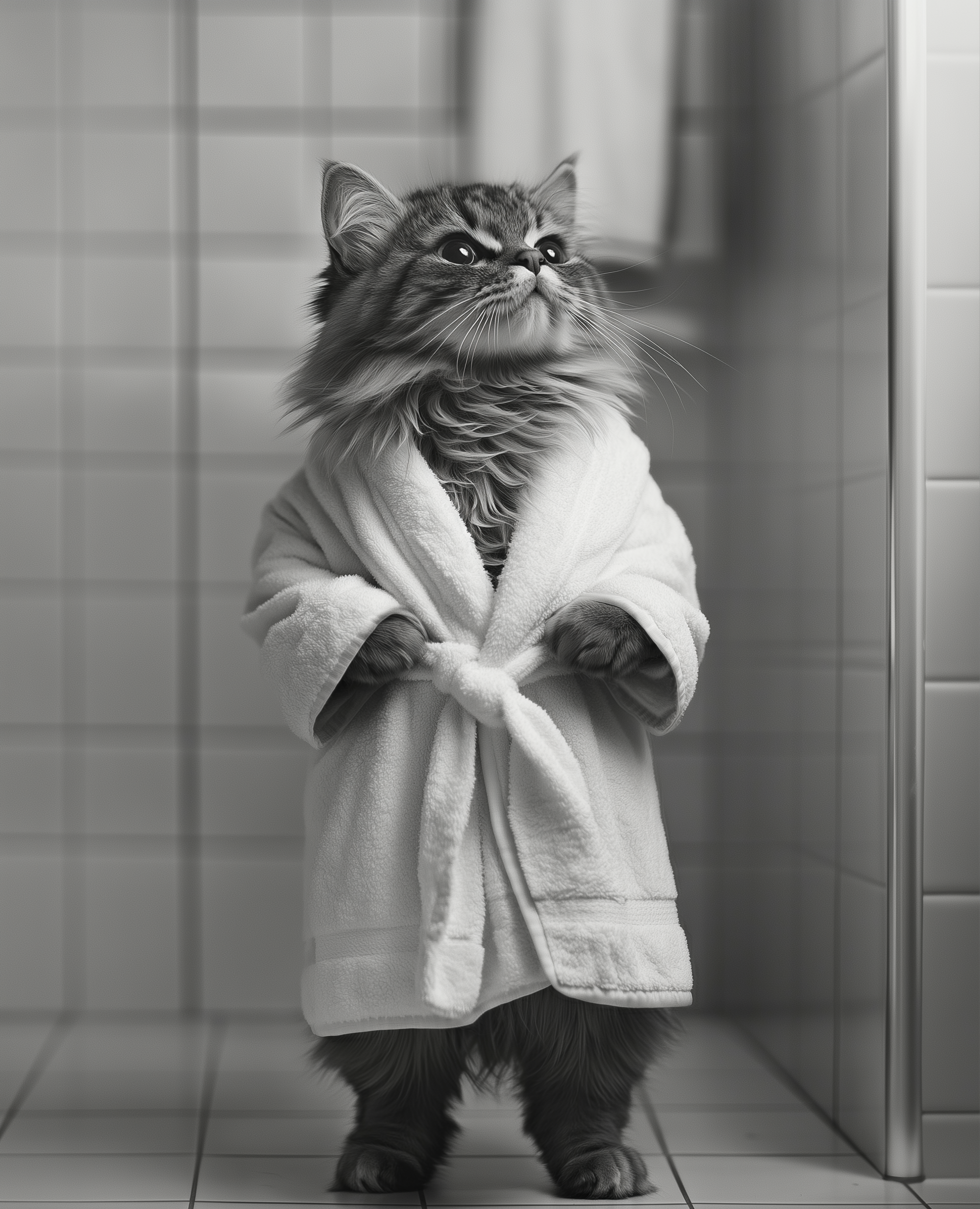 Bathtime Reverie - Cat Framed Wall Art for Living Room, Bedroom or Office