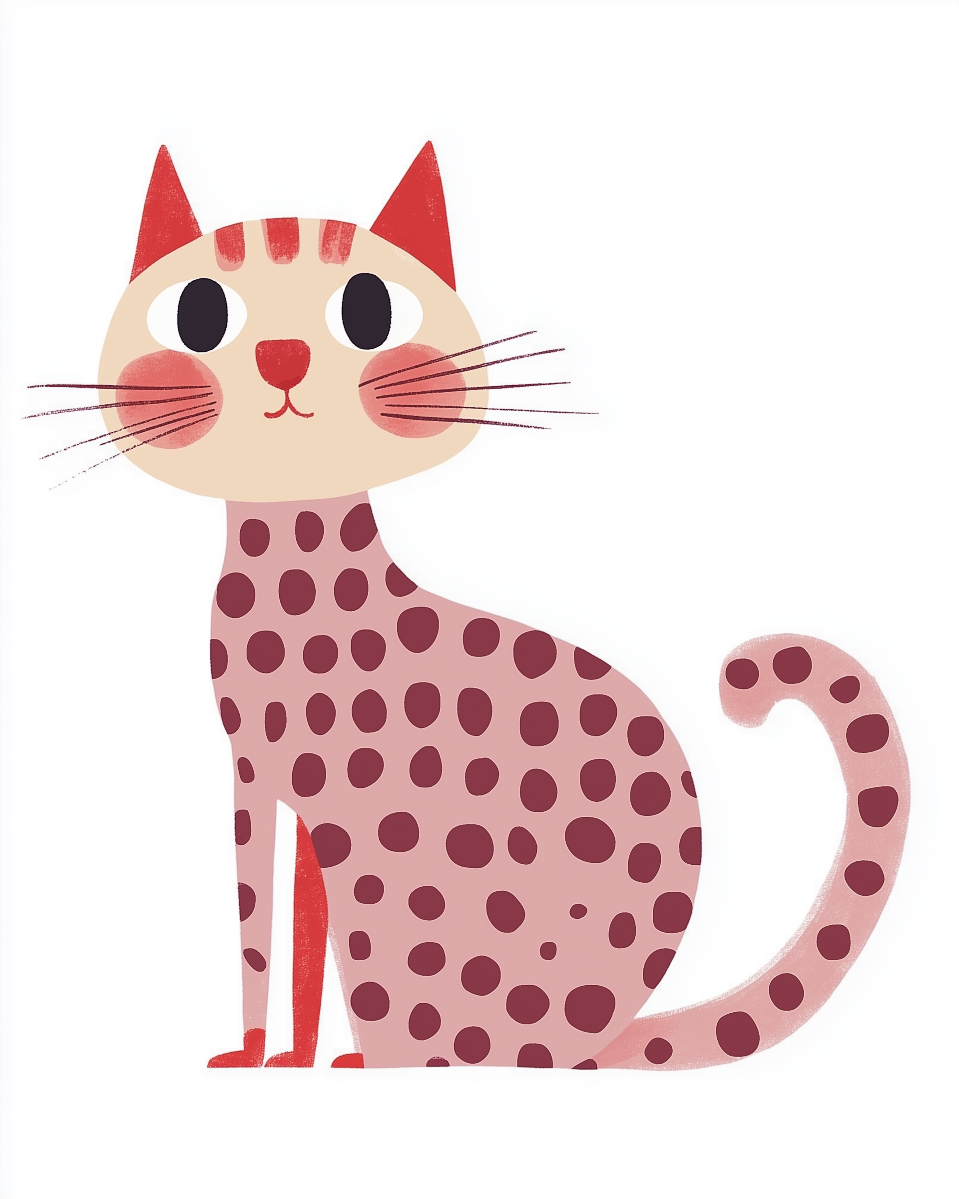 Dolly Dot Kitty - Cat Wall Art for Nursery, Playroom or Kids Bedrooms