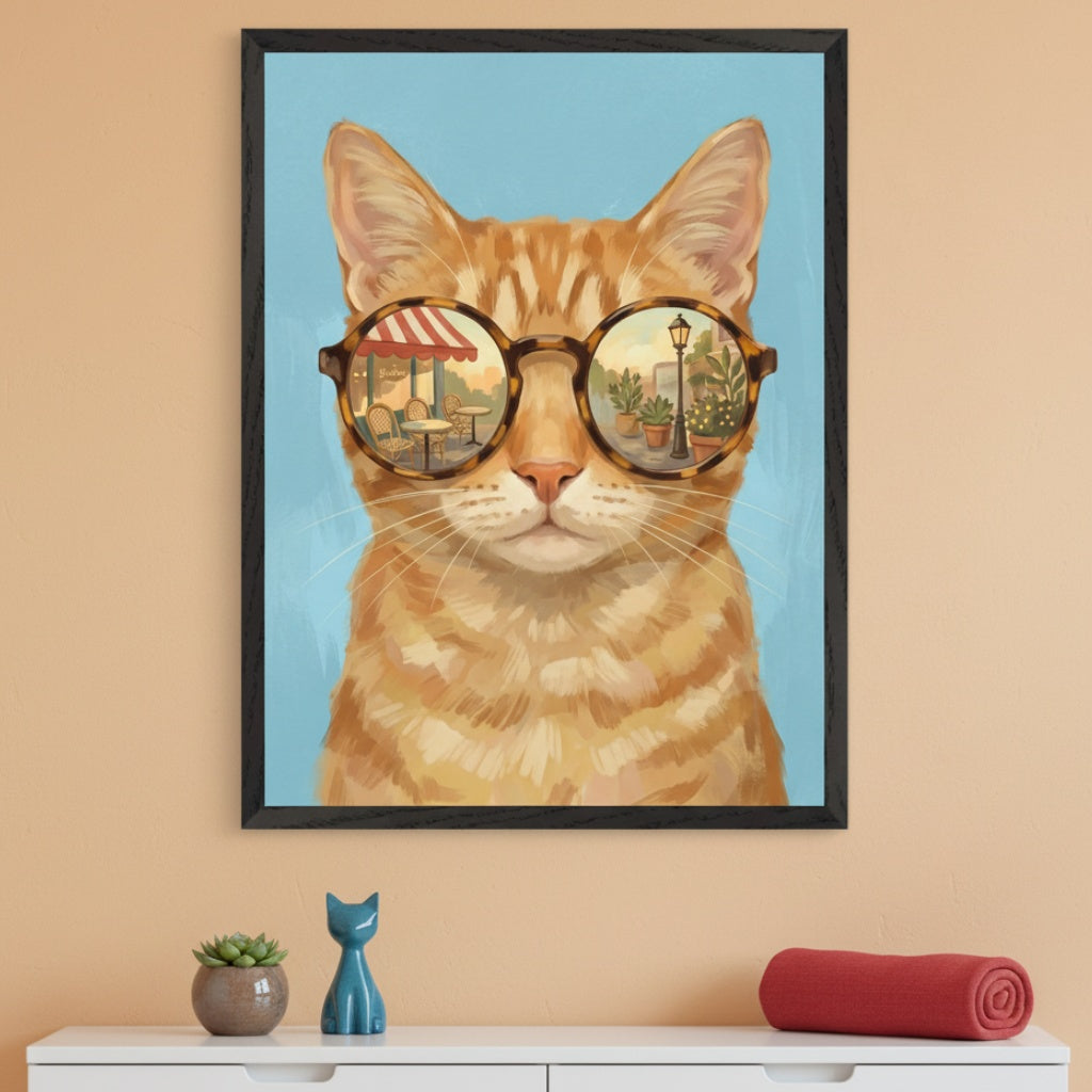 Parisian Purr-fect - Cat Framed Wall Art for Nursery, Playroom or Kids Bedrooms