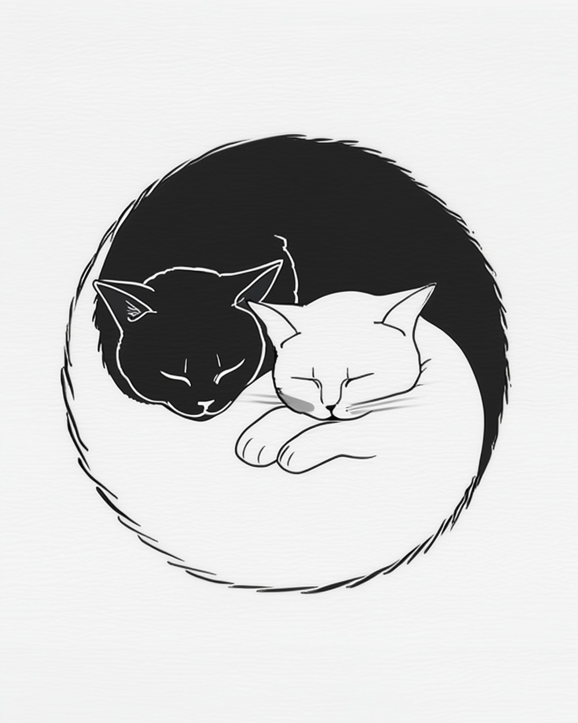 Eternal Embrace - Cats Wall Art for Living Room, Bedroom or Office