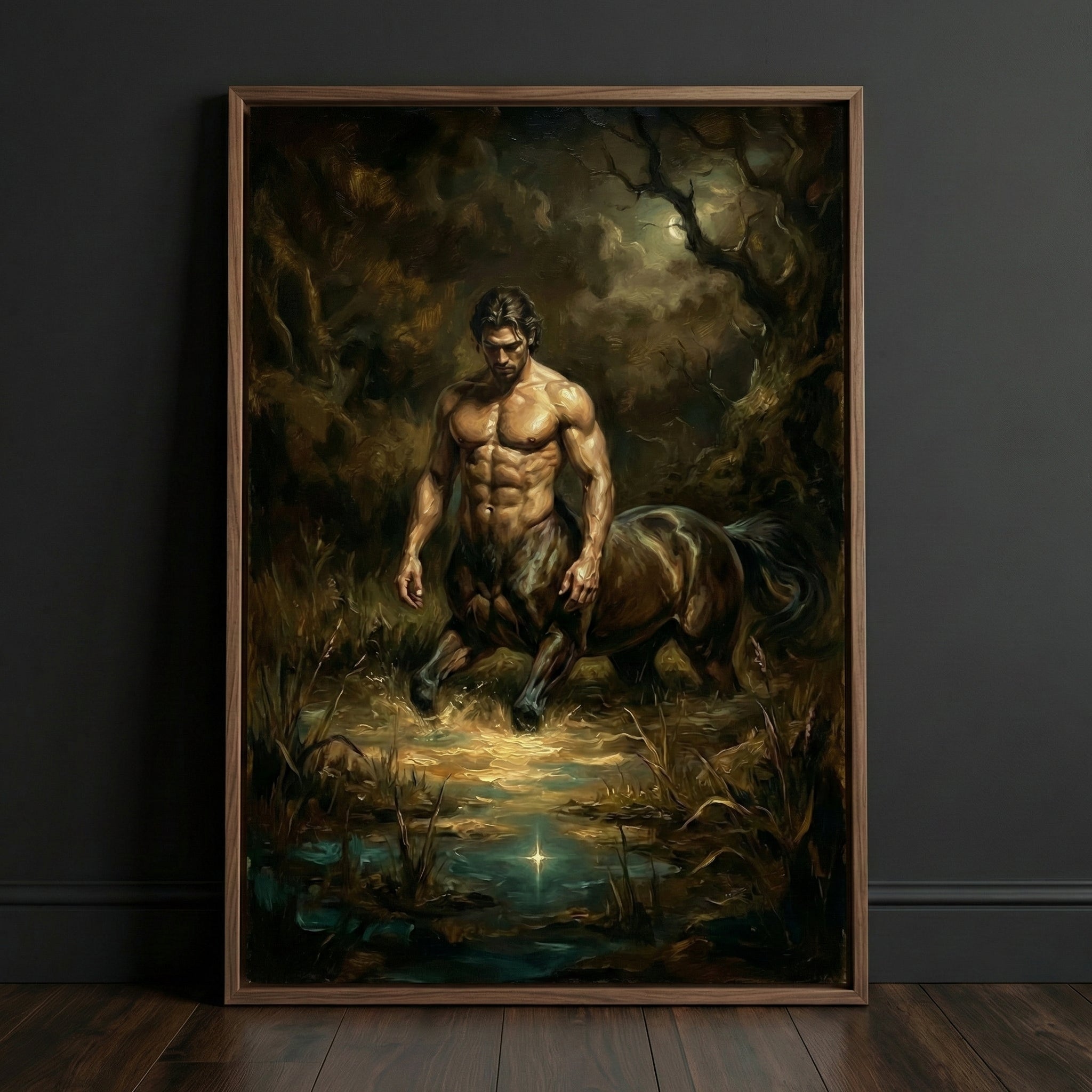 Primal Contemplation - Centaur Framed Wall Art for Living Room, Bedroom or Office