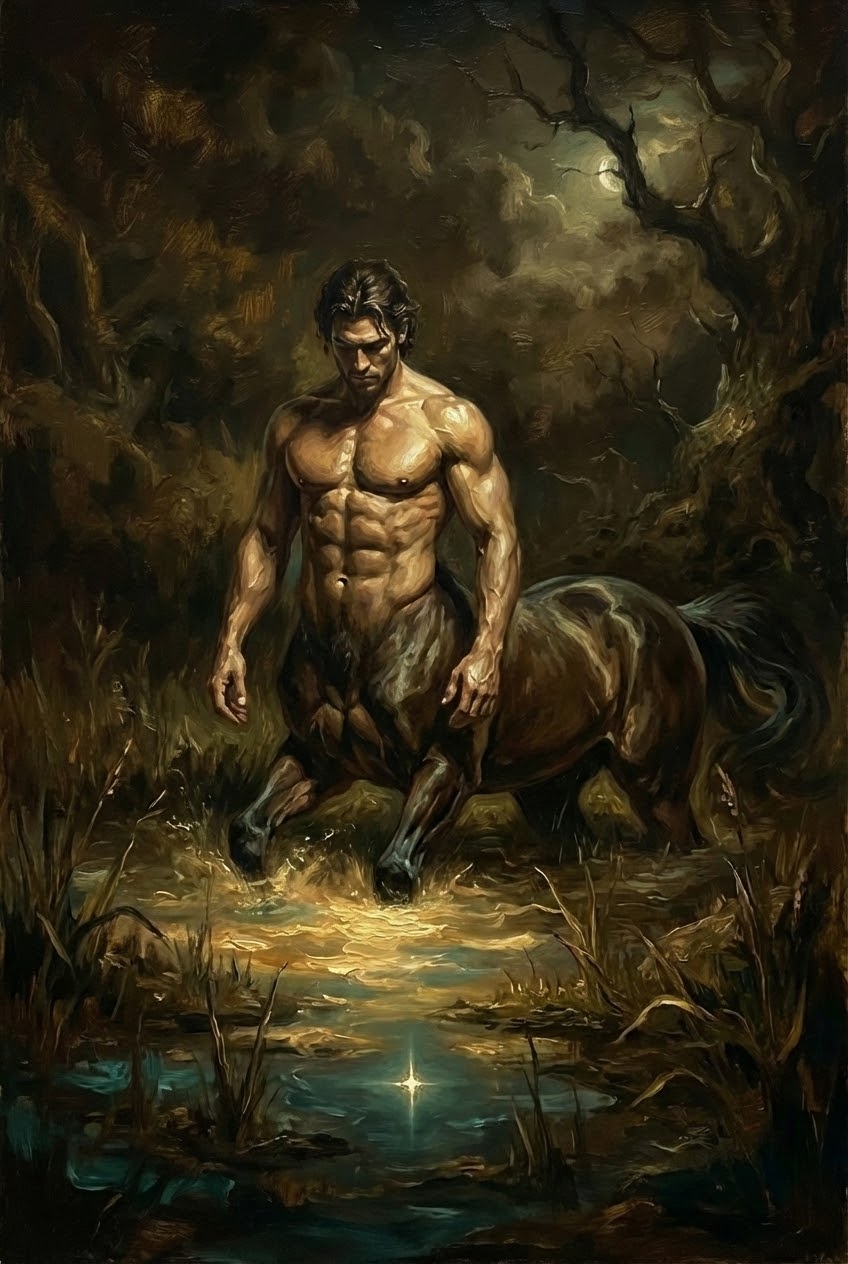Primal Contemplation - Centaur Framed Wall Art for Living Room, Bedroom or Office