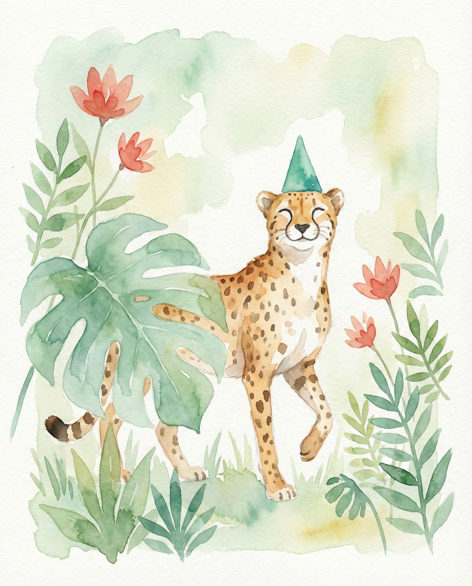 Party Spot - Cheetah Framed Wall Art for Nursery, Playroom or Kids Bedrooms