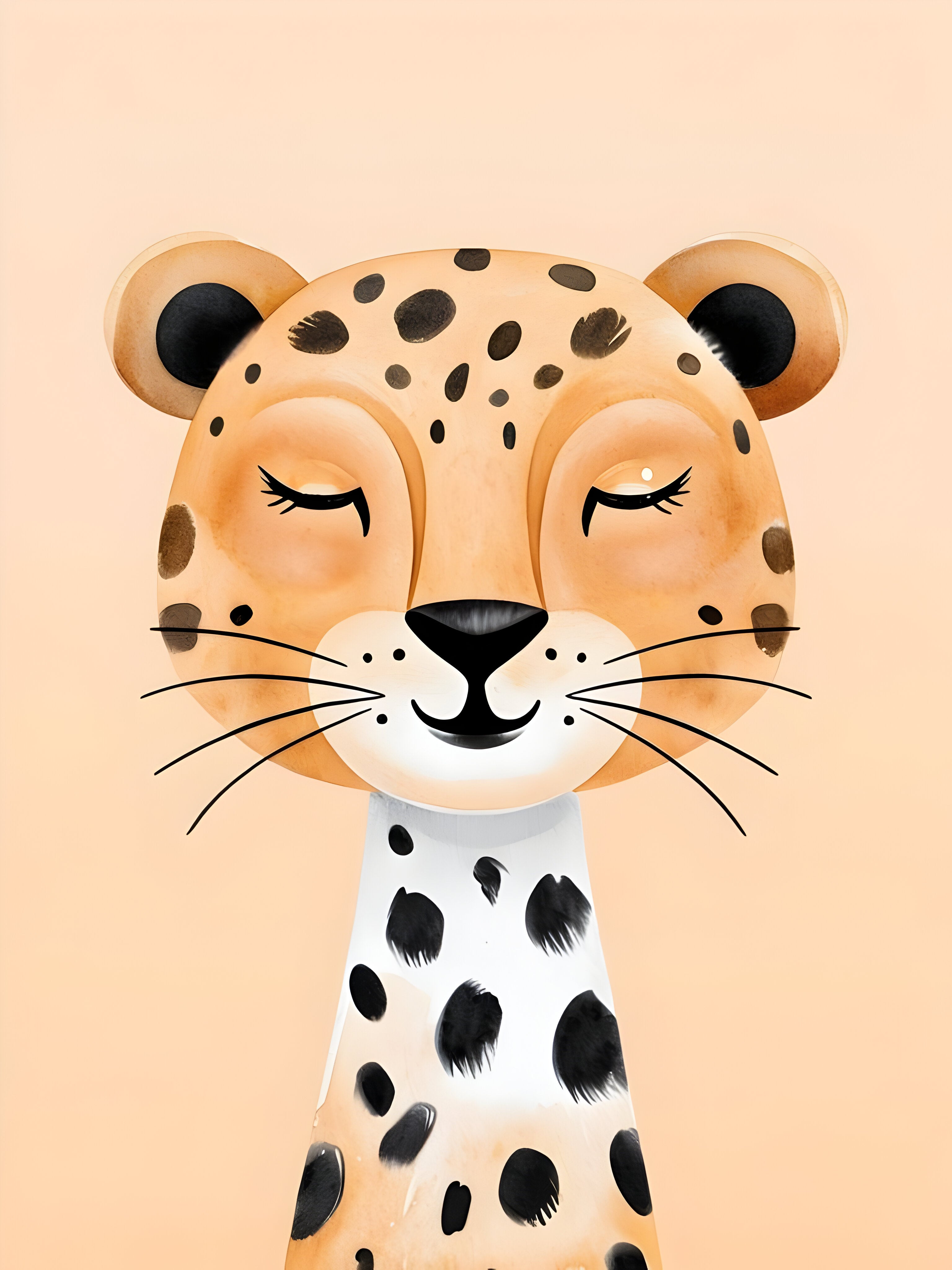 Dreamy Cheetah Wall Art for Nursery, Playroom or Kids Bedrooms - Playful Safari Animal Decor - Spotty Smiles