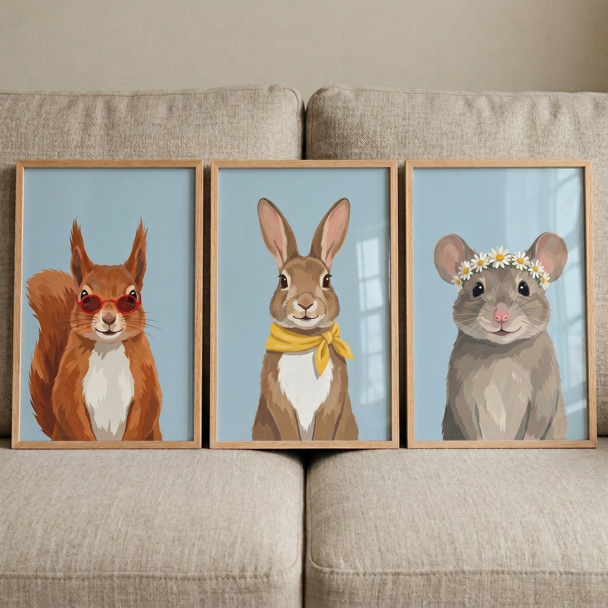 Chic Accessory Woodland Animal Wall Art Set of 3 - Stylish Woodland Trio