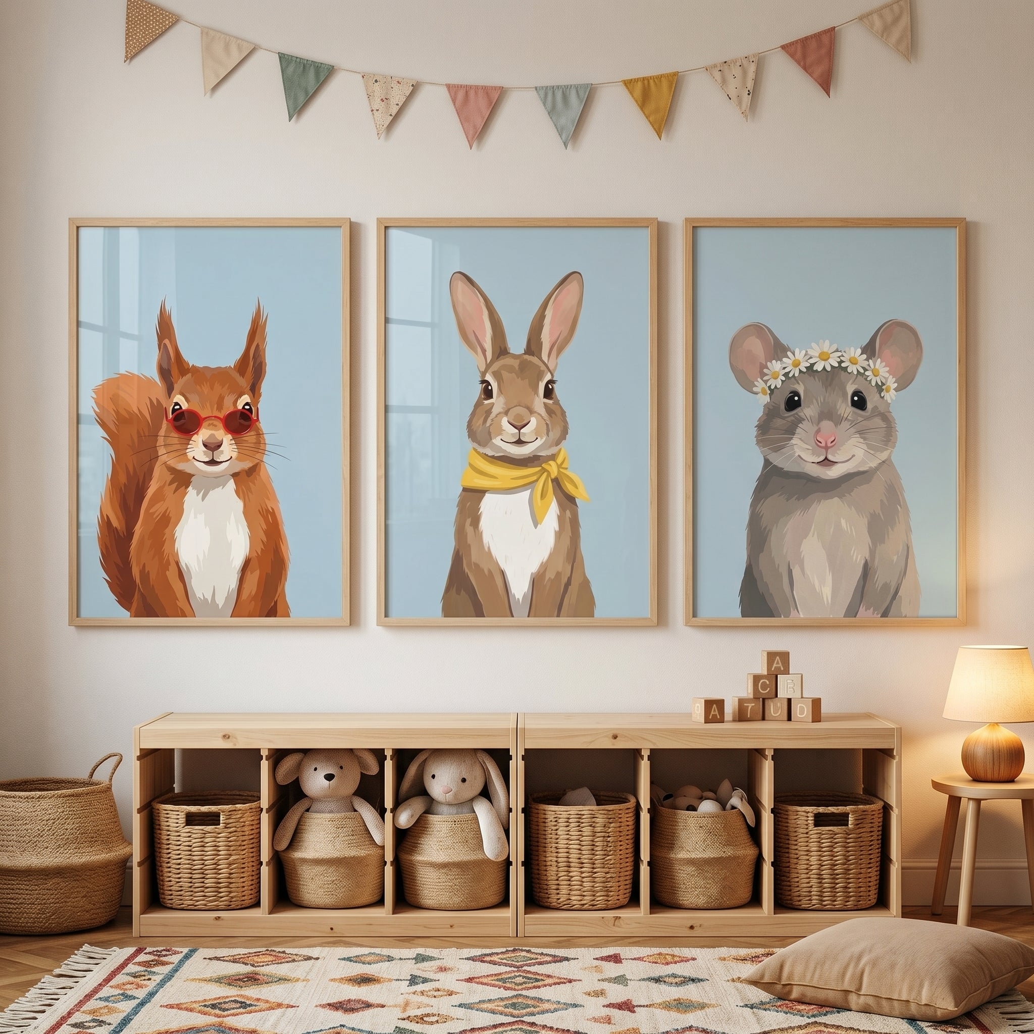 Chic Accessory Woodland Animal Wall Art Set of 3 - Stylish Woodland Trio
