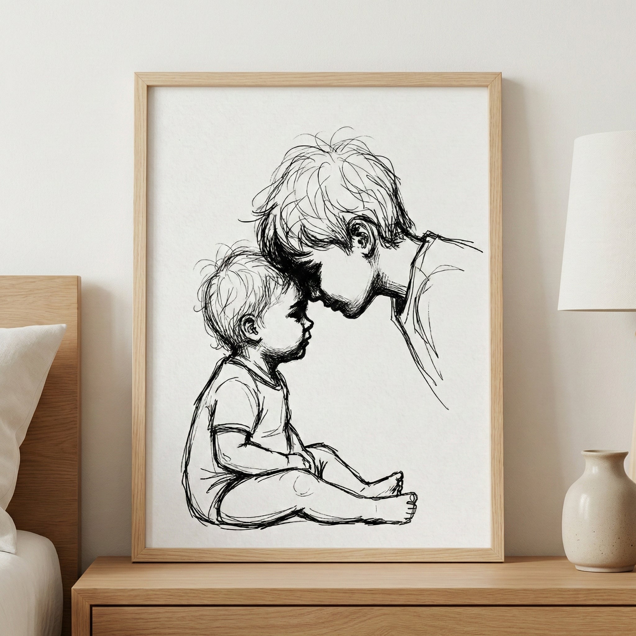 Sweetest Connection - Children Framed Wall Art for Nursery, Playroom or Kids Bedrooms