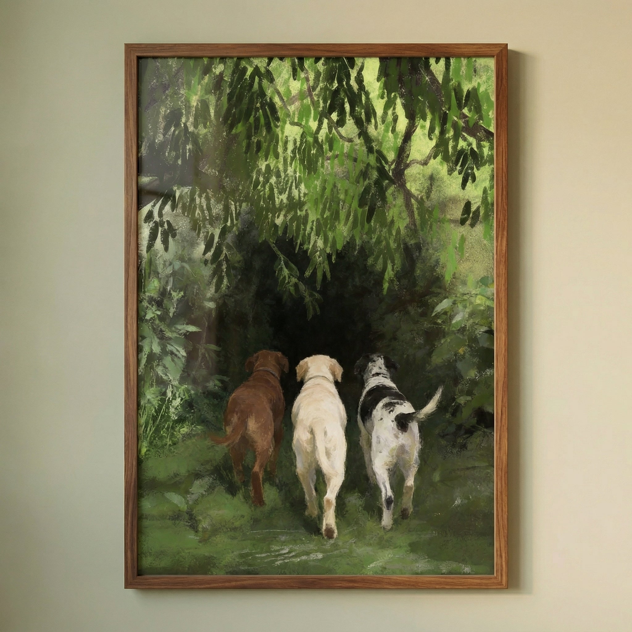 Chocolate Yellow Black Lab Wall Art - The Hidden Path
