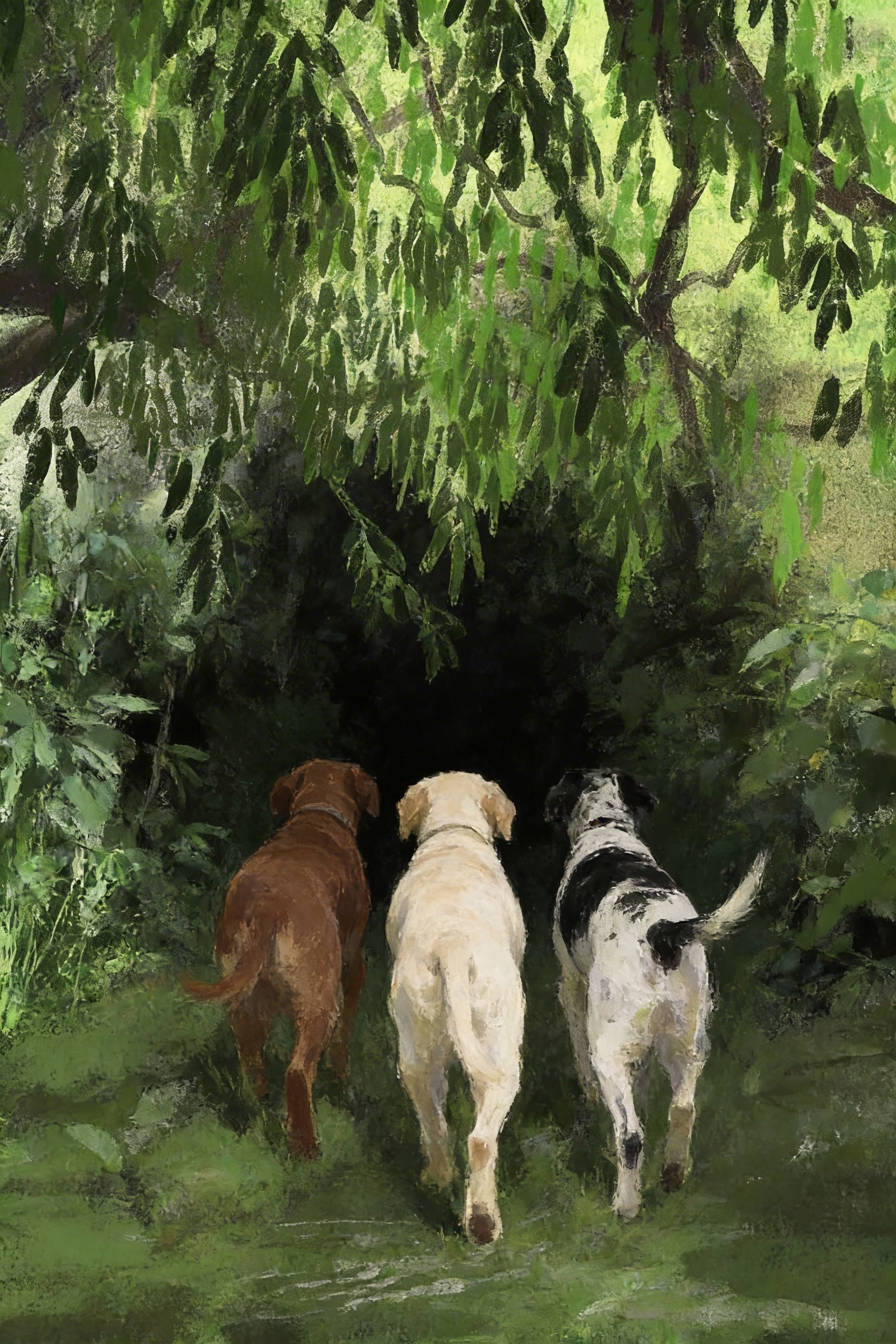 Chocolate Yellow Black Lab Wall Art - The Hidden Path