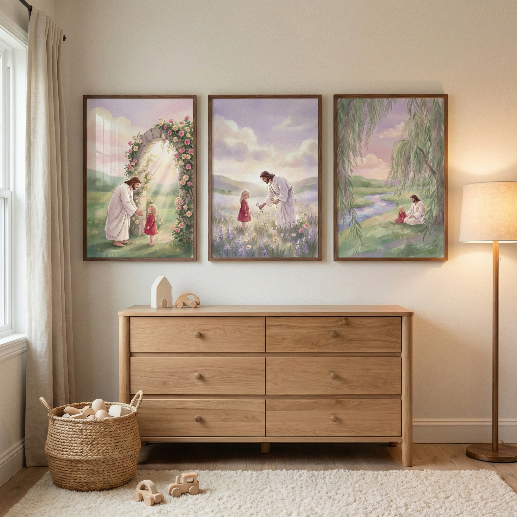 Jesus Christ Print For Girls Roomset of 3 - Jesus And Child