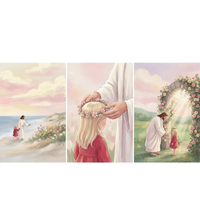 Jesus Christ Wall Art For Girls Room Set of 3 - Jesus' Tender Love