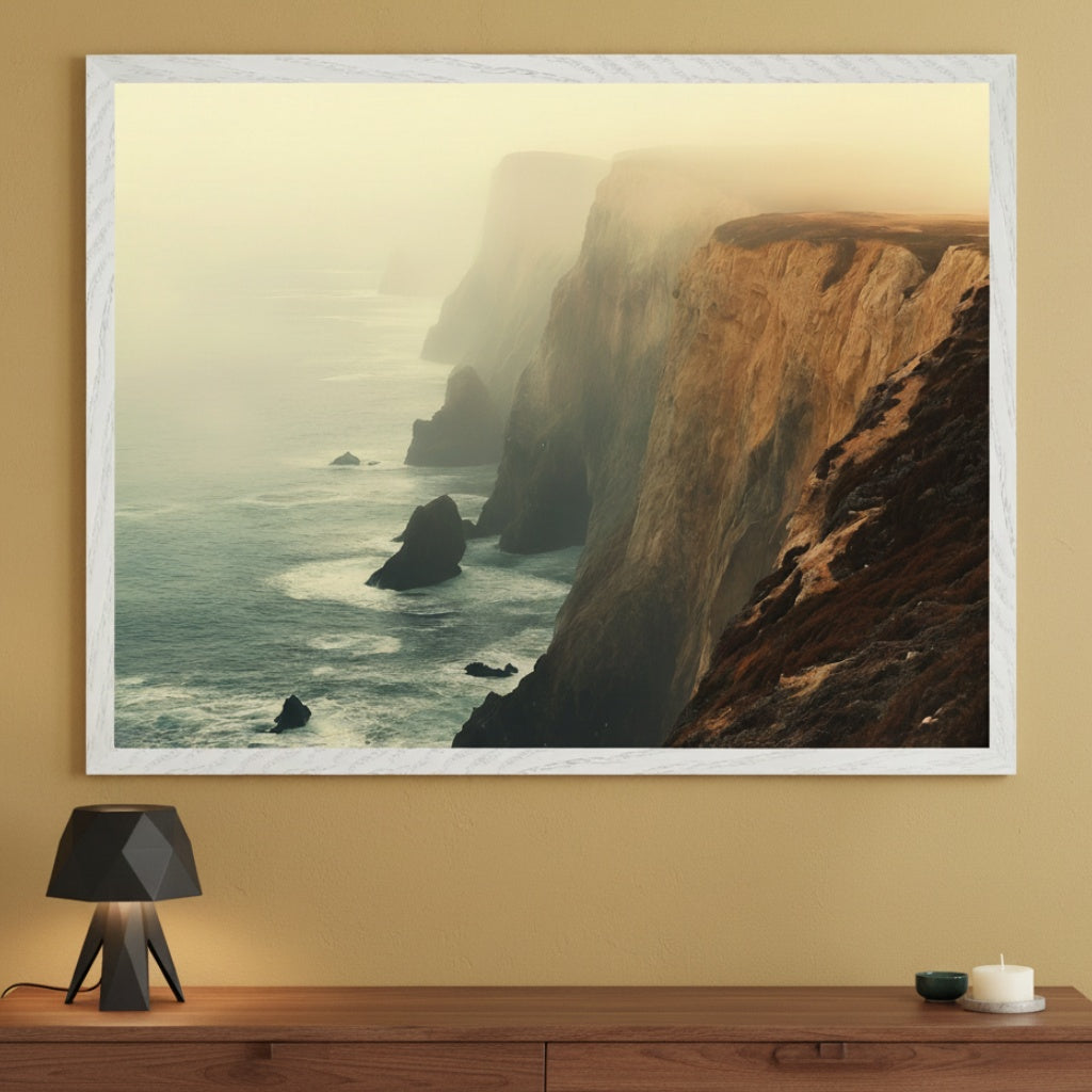 Ocean Cliff - Cliffs Framed Wall Art for Living Room, Bedroom or Office