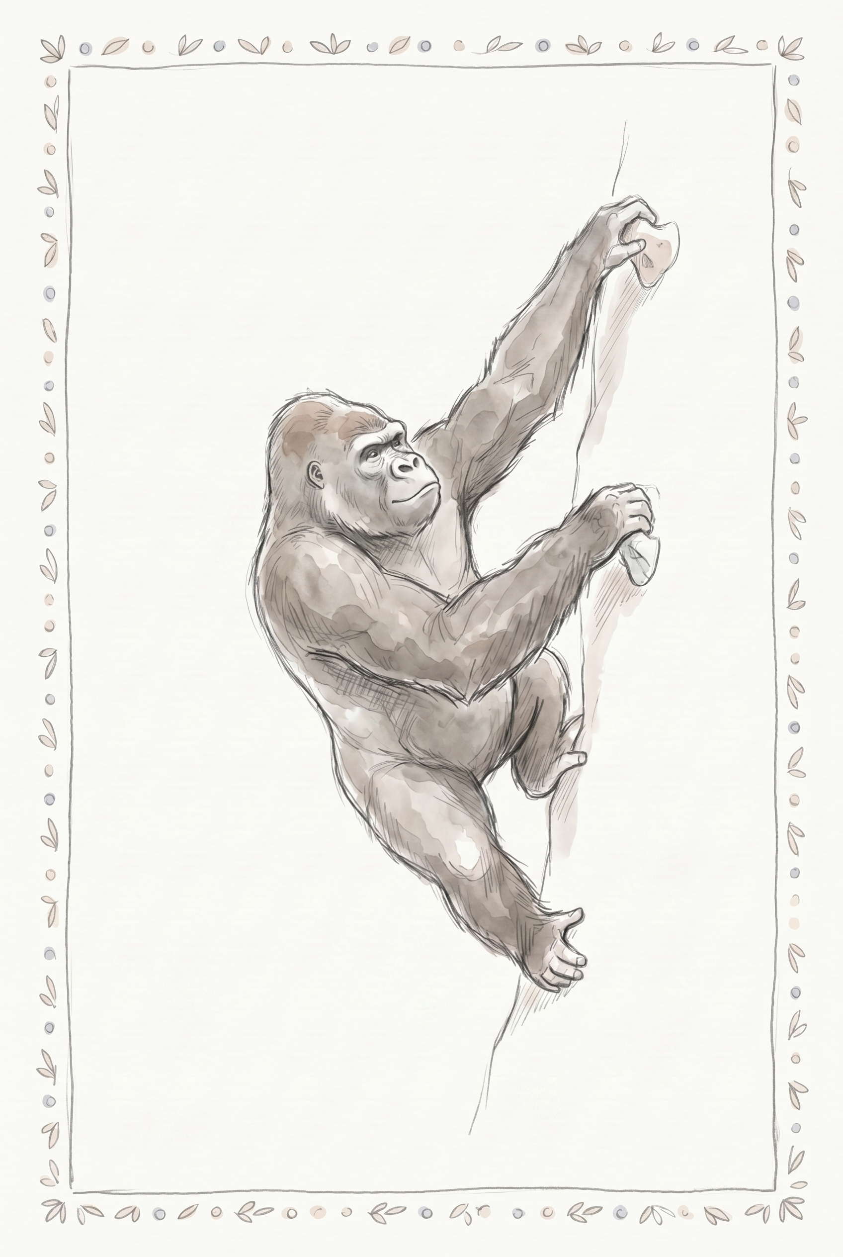 Climbing Gorilla Wall Art - The Great Ascent