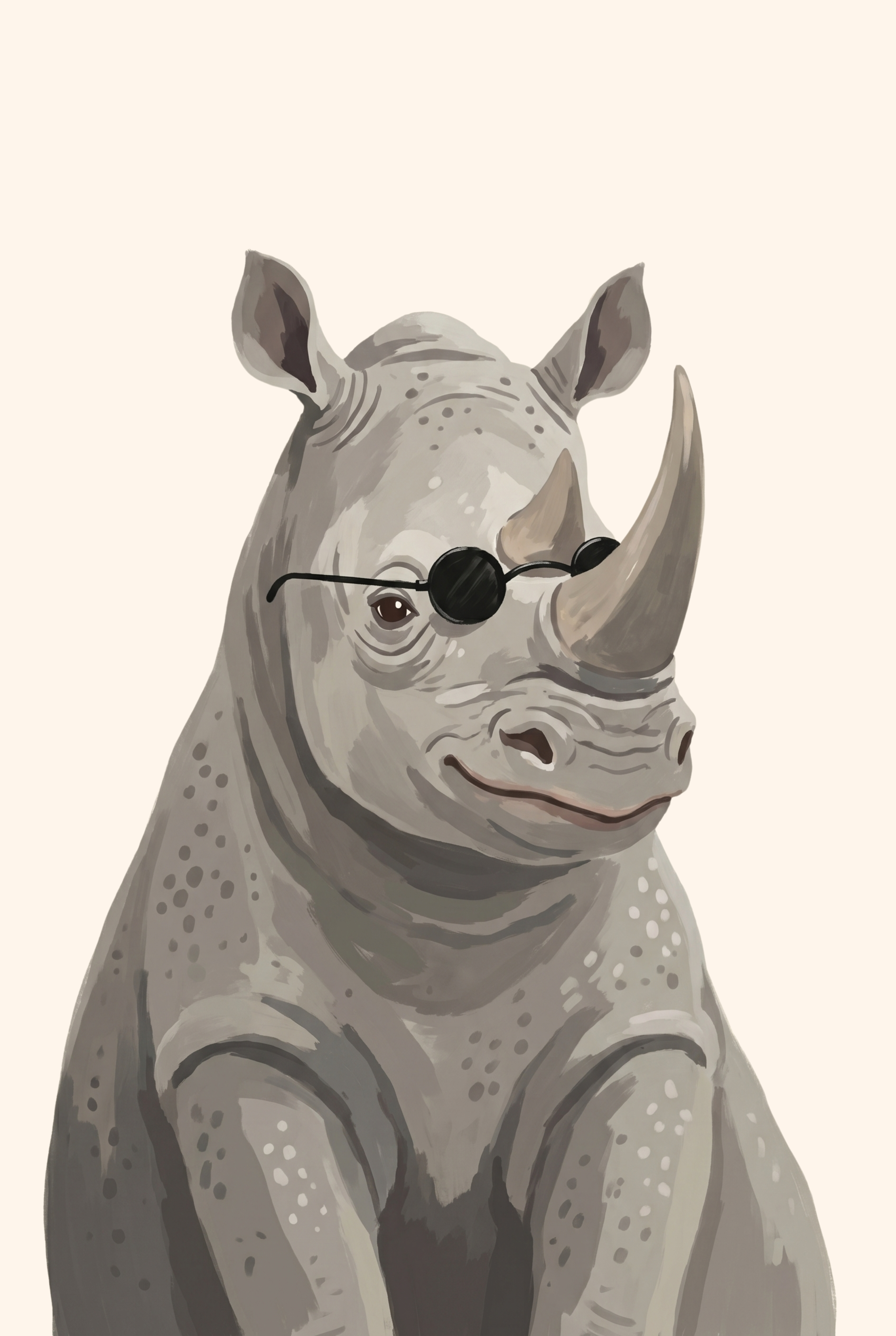 Cool Black Shades Rhino Artwork - Cool Rhino Vibes