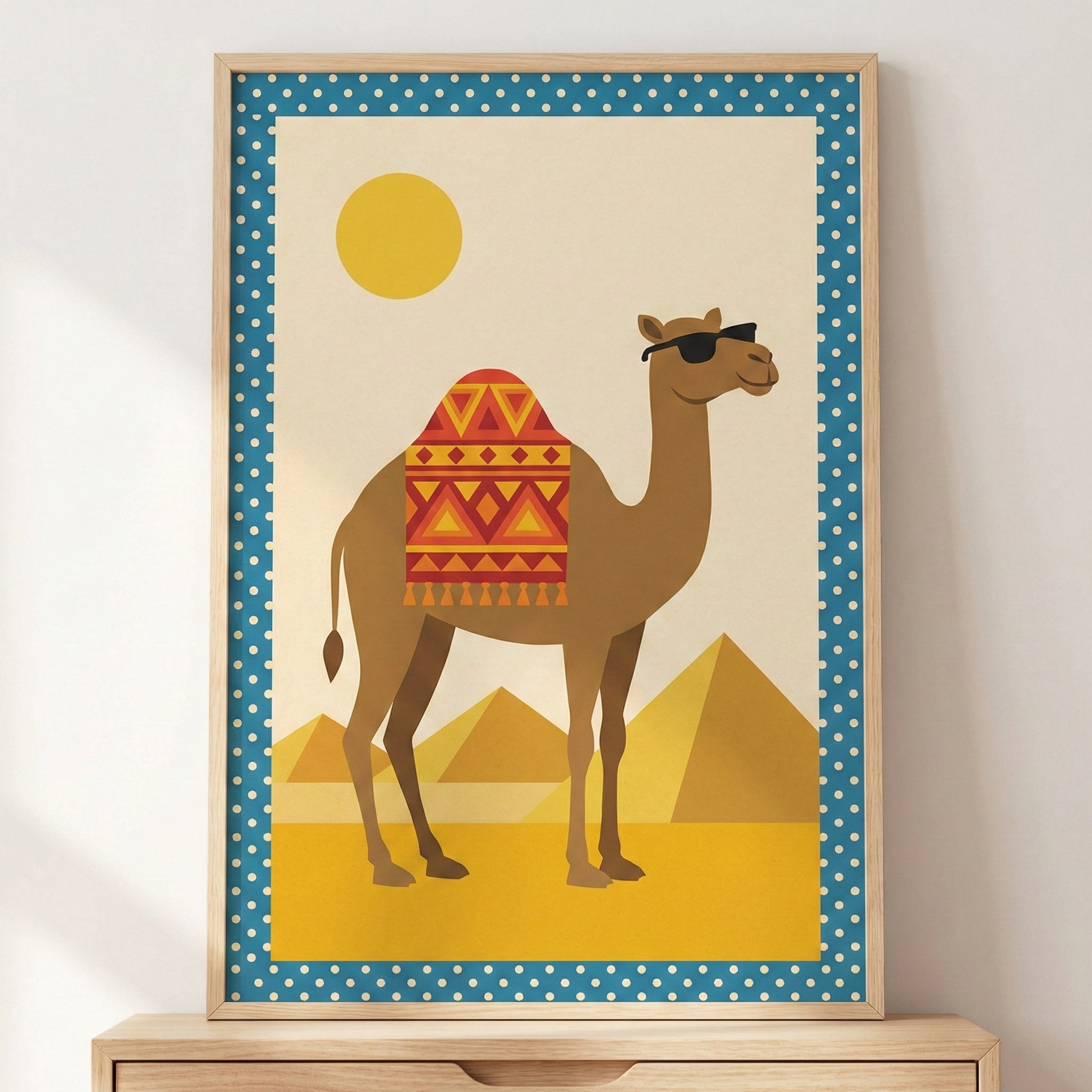 Cool Camel Retro Desert Wall Art - Cool Desert Wanderer