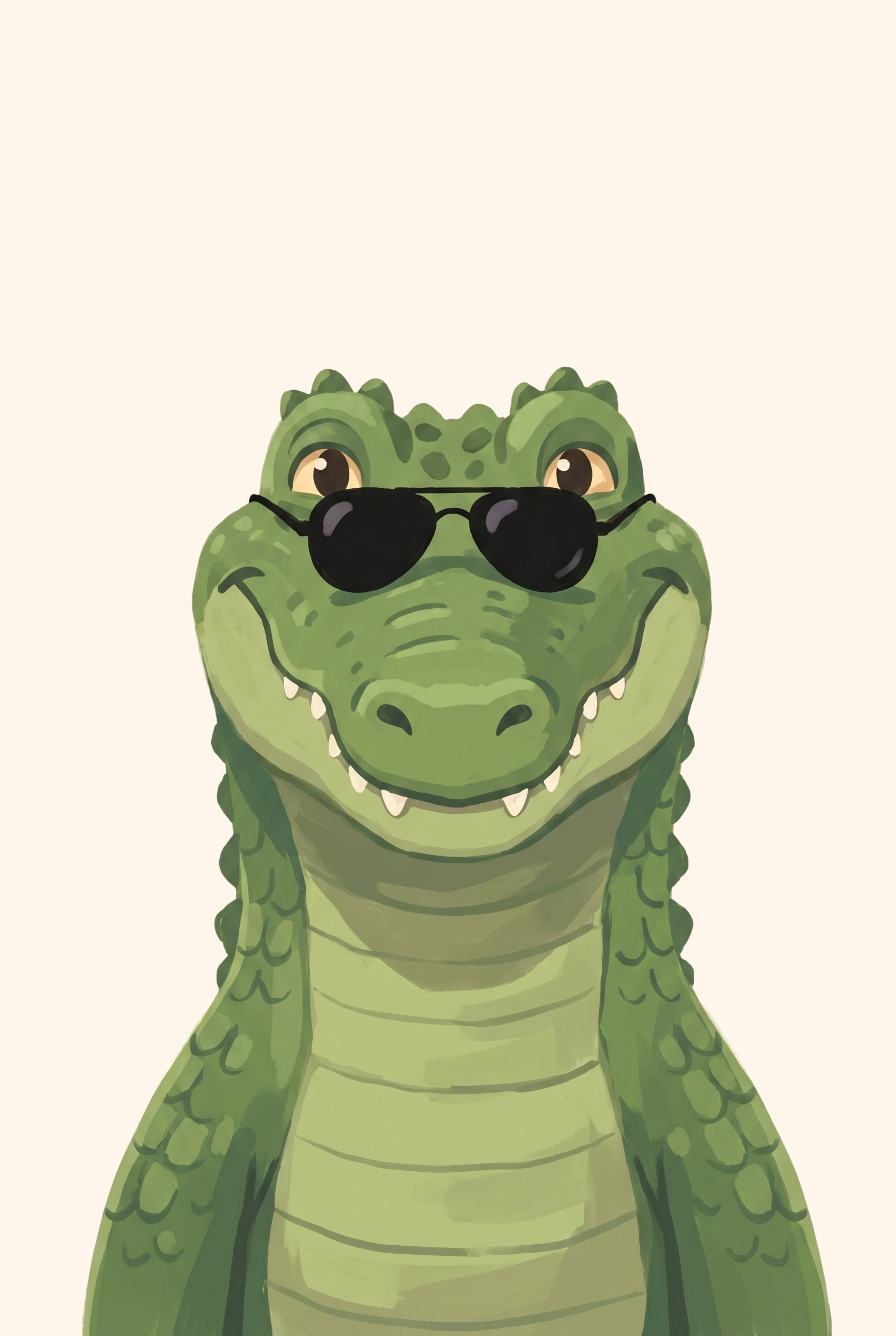 Cool Sunglasses Crocodile Wall Art - Cool Green Gator
