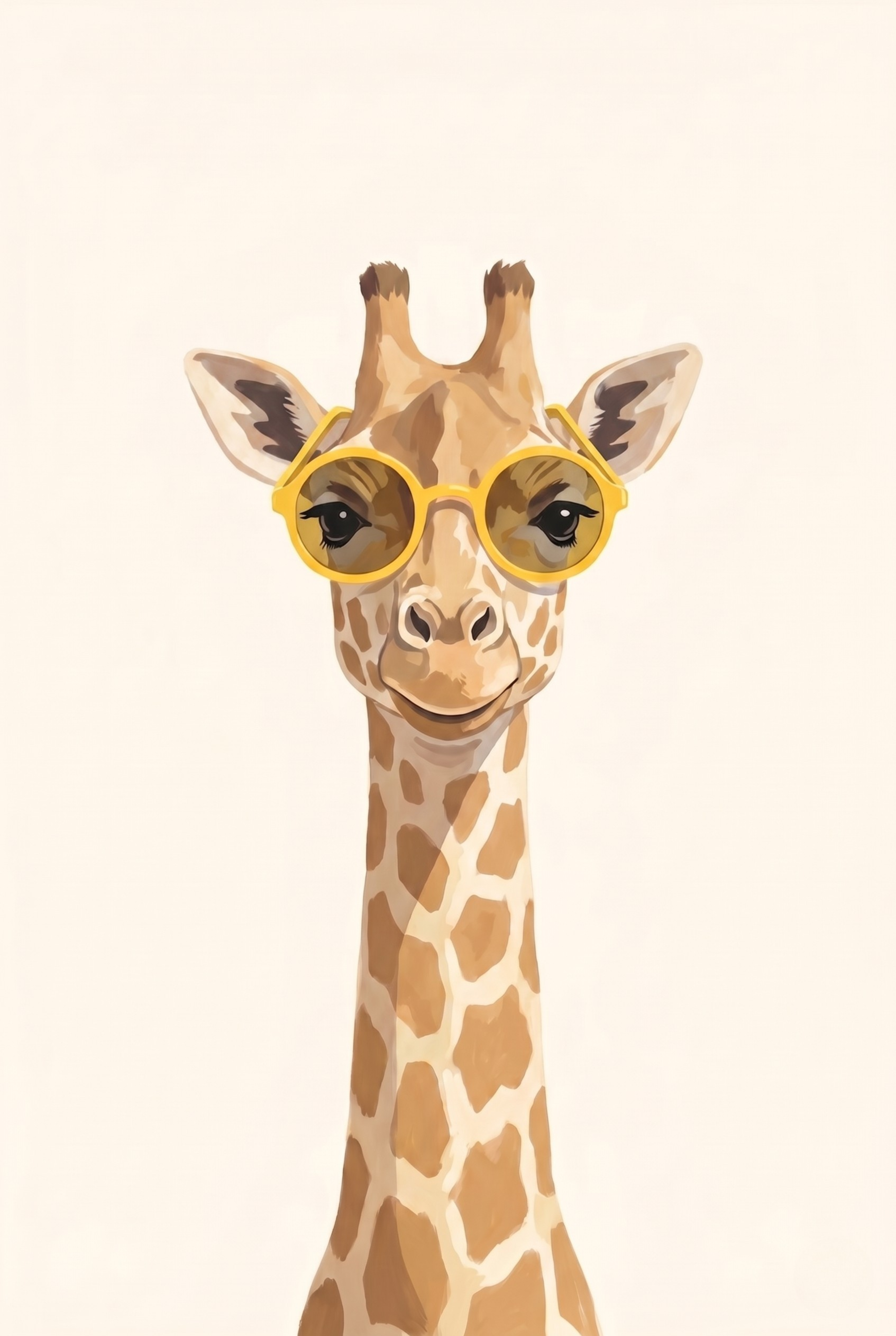 Cool Yellow Glasses Giraffe Wall Art - Cool Giraffe Vibes