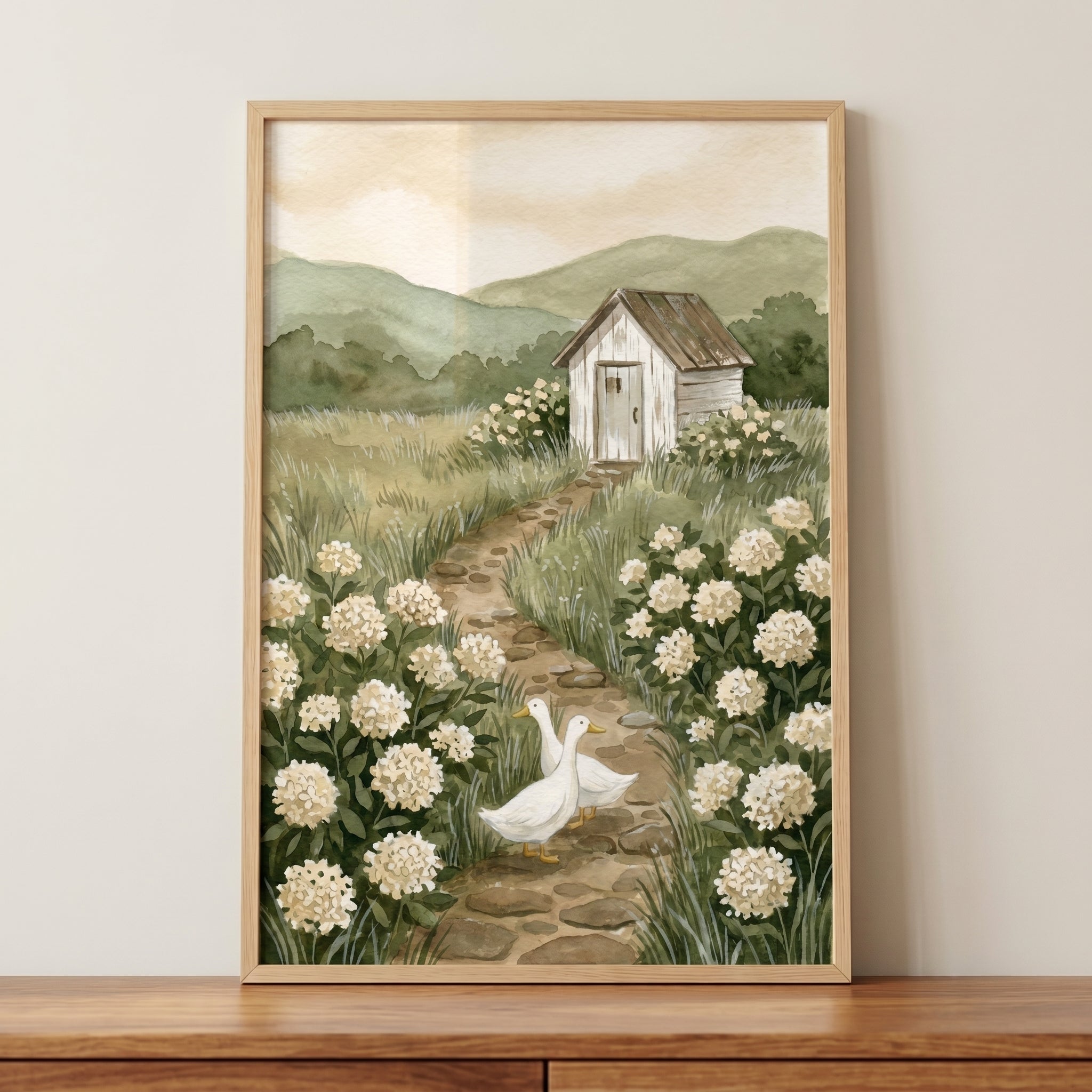 Cottage Garden White Duck Wall Art - White Duck Lane