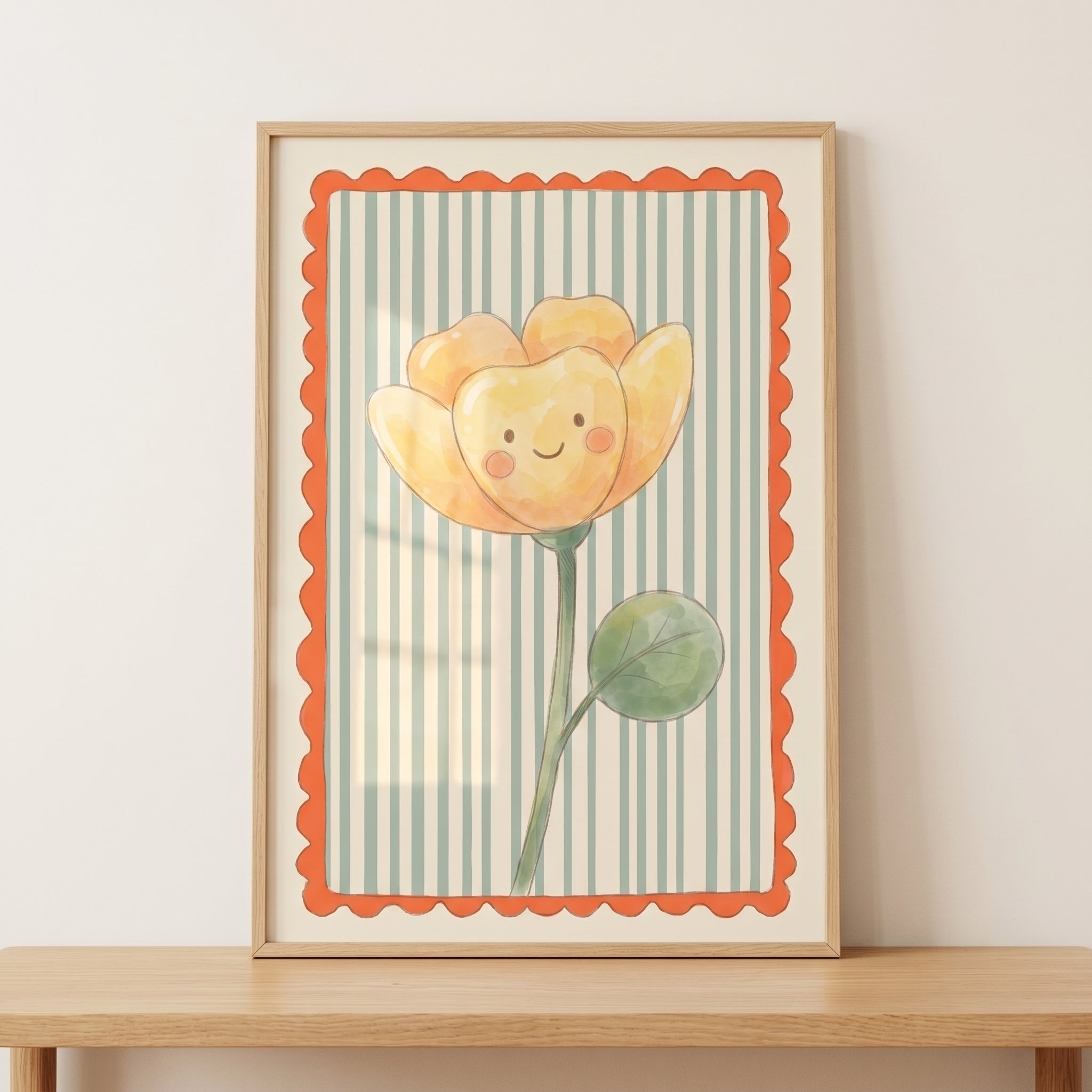Cottagecore Watercolor Yellow Flower Wall Art - Happy Little Bloom