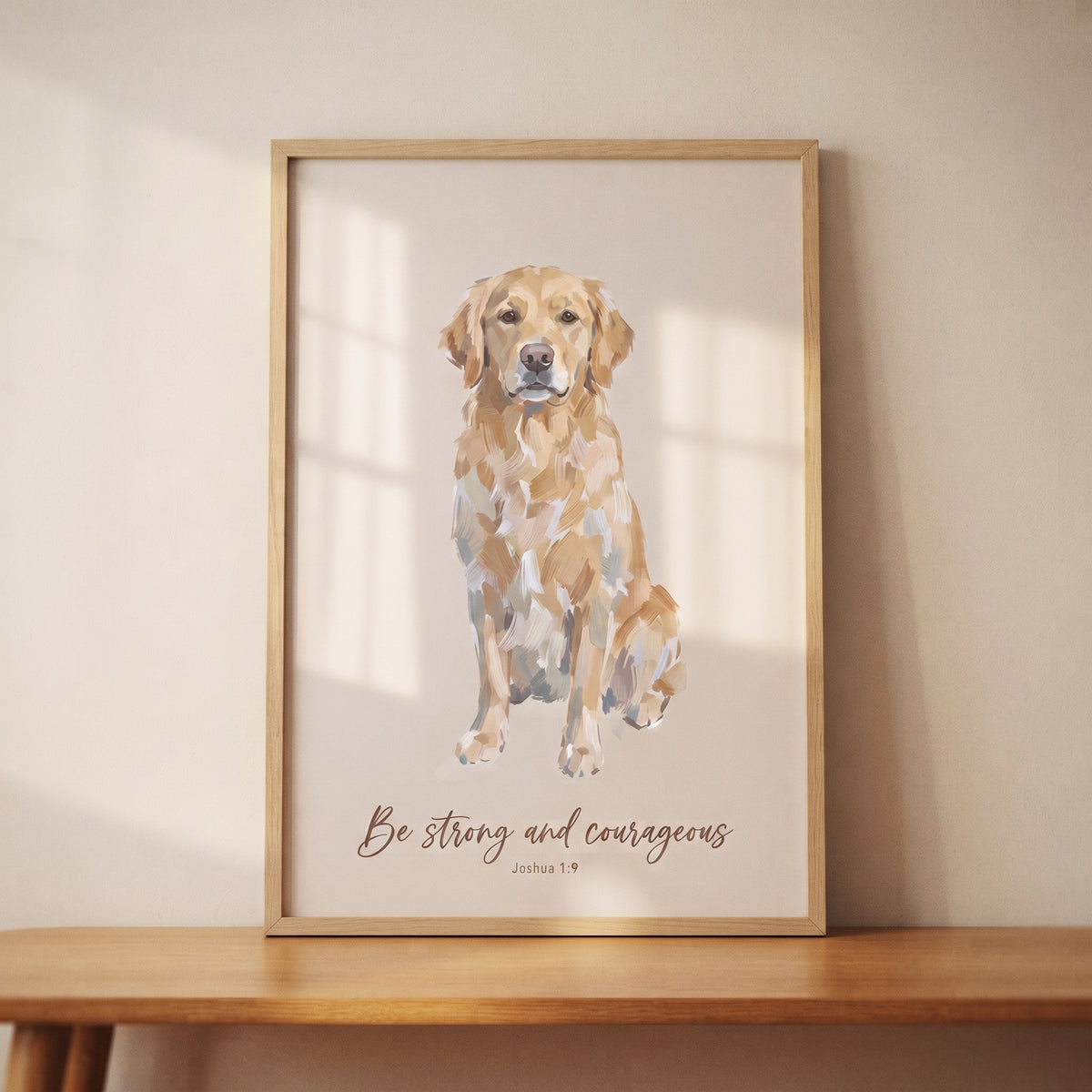 Courageous Bible Golden Retriever Wall Art - Faithful Golden Retriever