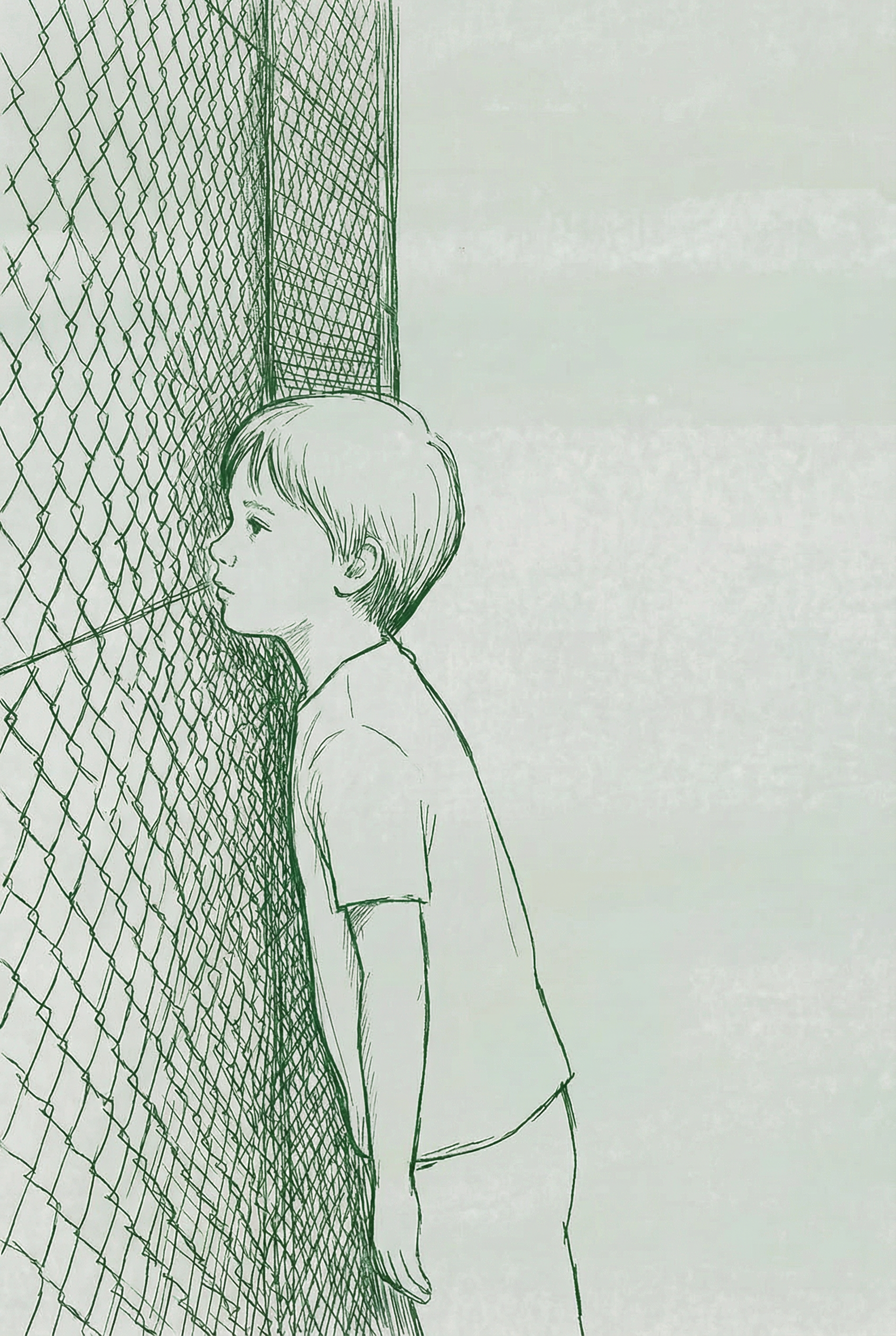 Courtside Peeking Boy Wall Art - Beyond The Wire